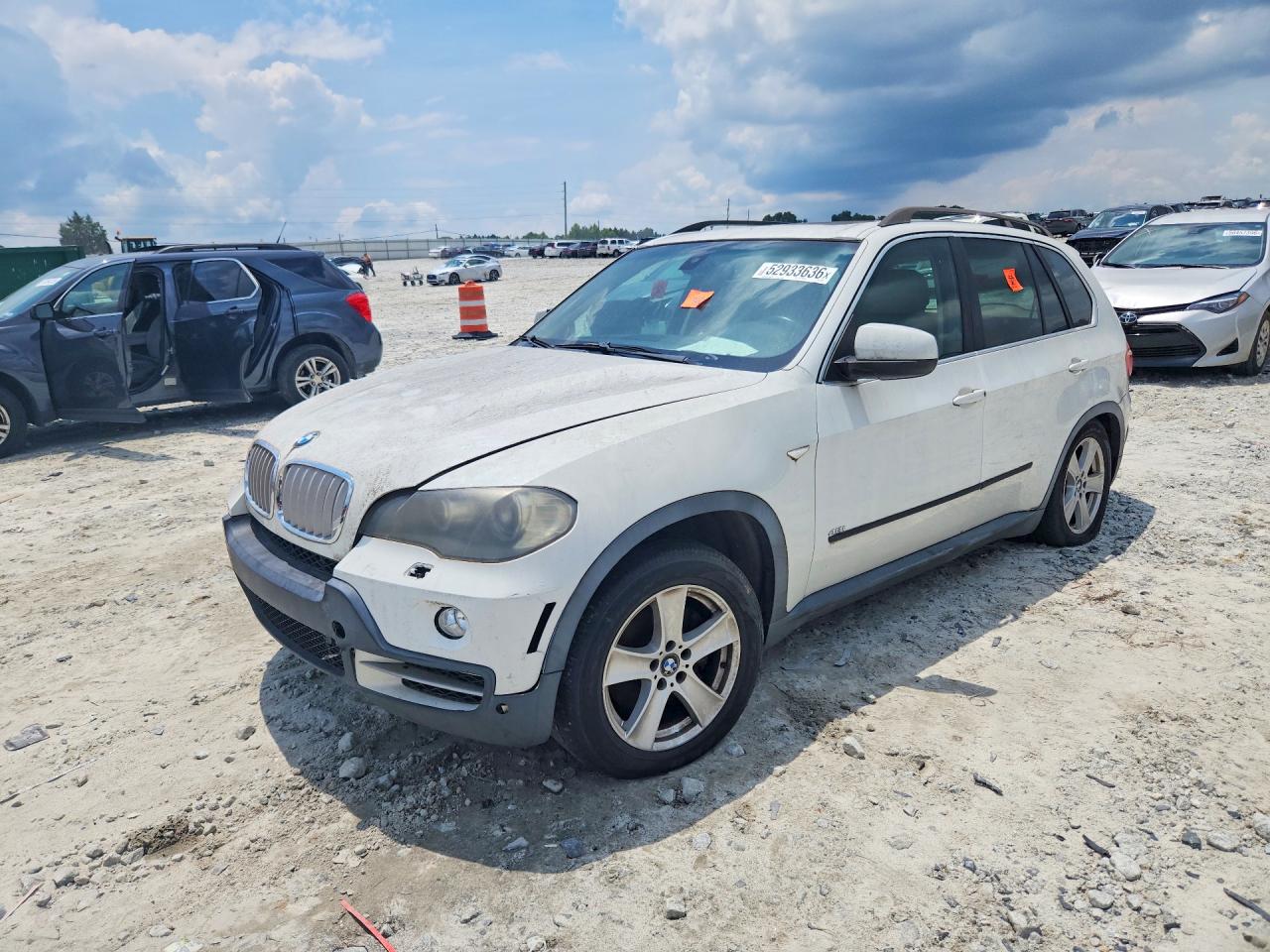 2008 Bmw X5 4.8i White vin: 5UXFE83508L162088