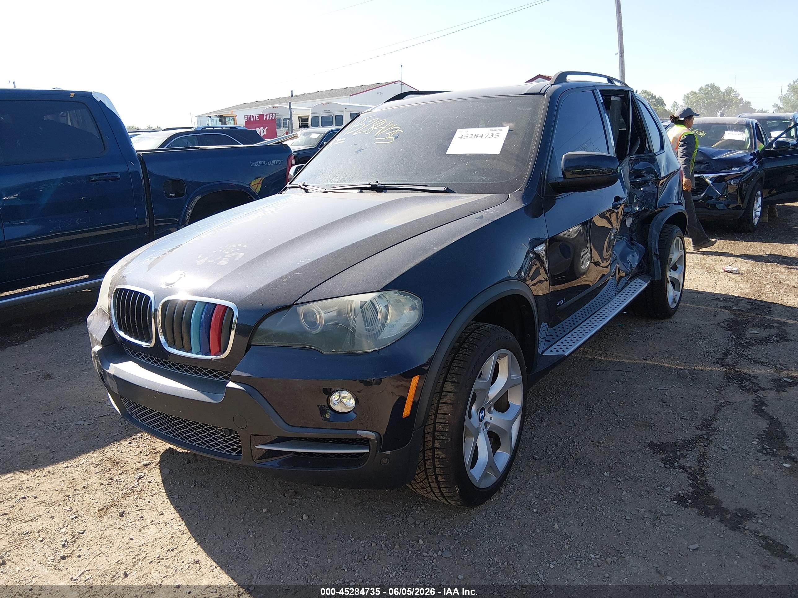 2008 Bmw X5 4.8i Black vin: 5UXFE83508L166366