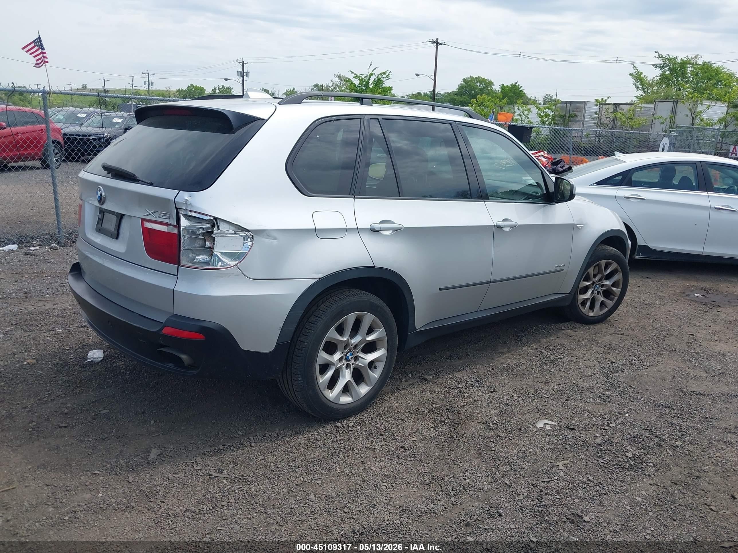 2009 Bmw X5 Xdrive48i Silver vin: 5UXFE83509L171715