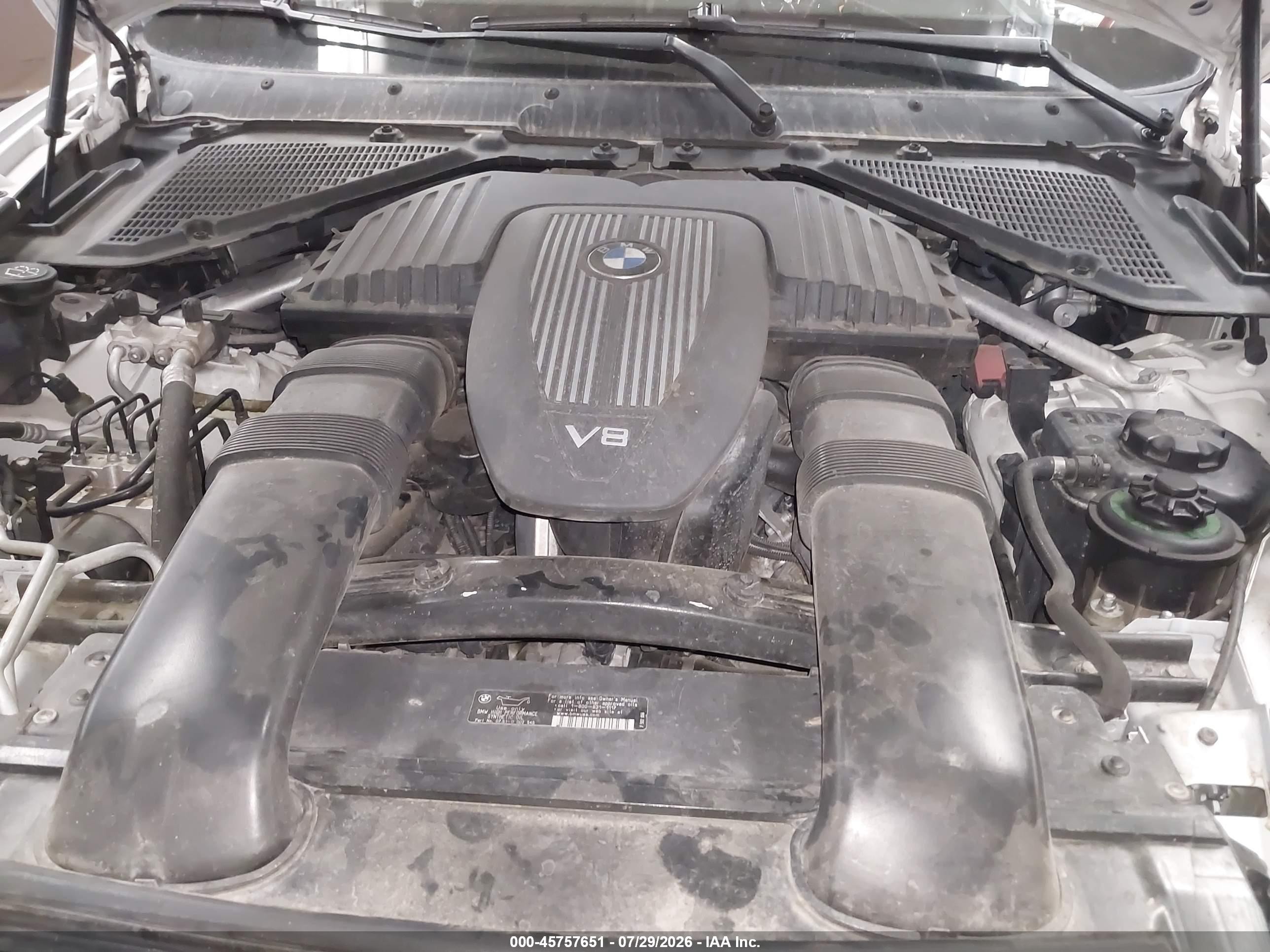 2007 Bmw X5 4.8i Белый vin: 5UXFE83517LZ38369