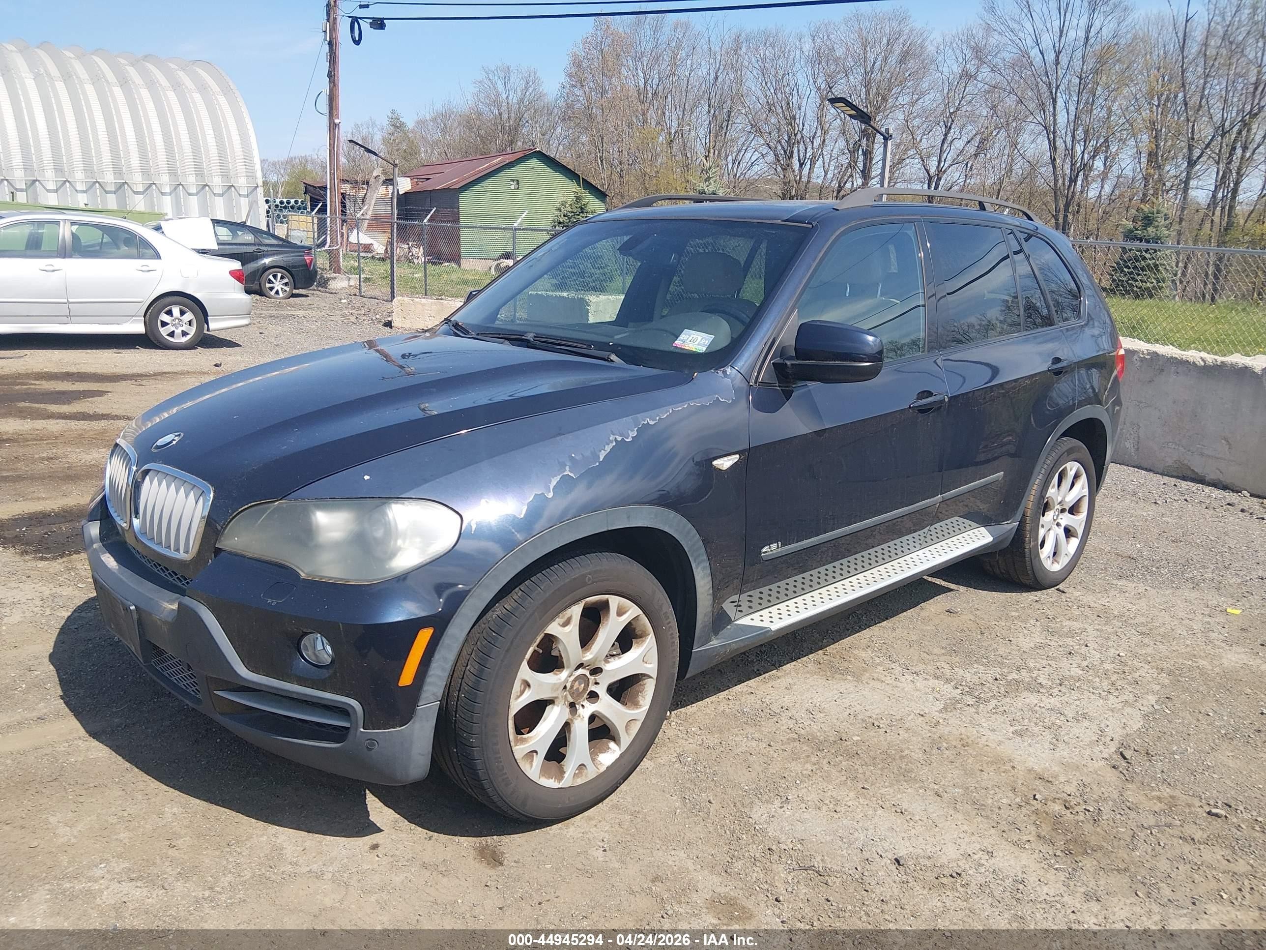 2008 Bmw X5 4.8i Blue vin: 5UXFE83518L165114