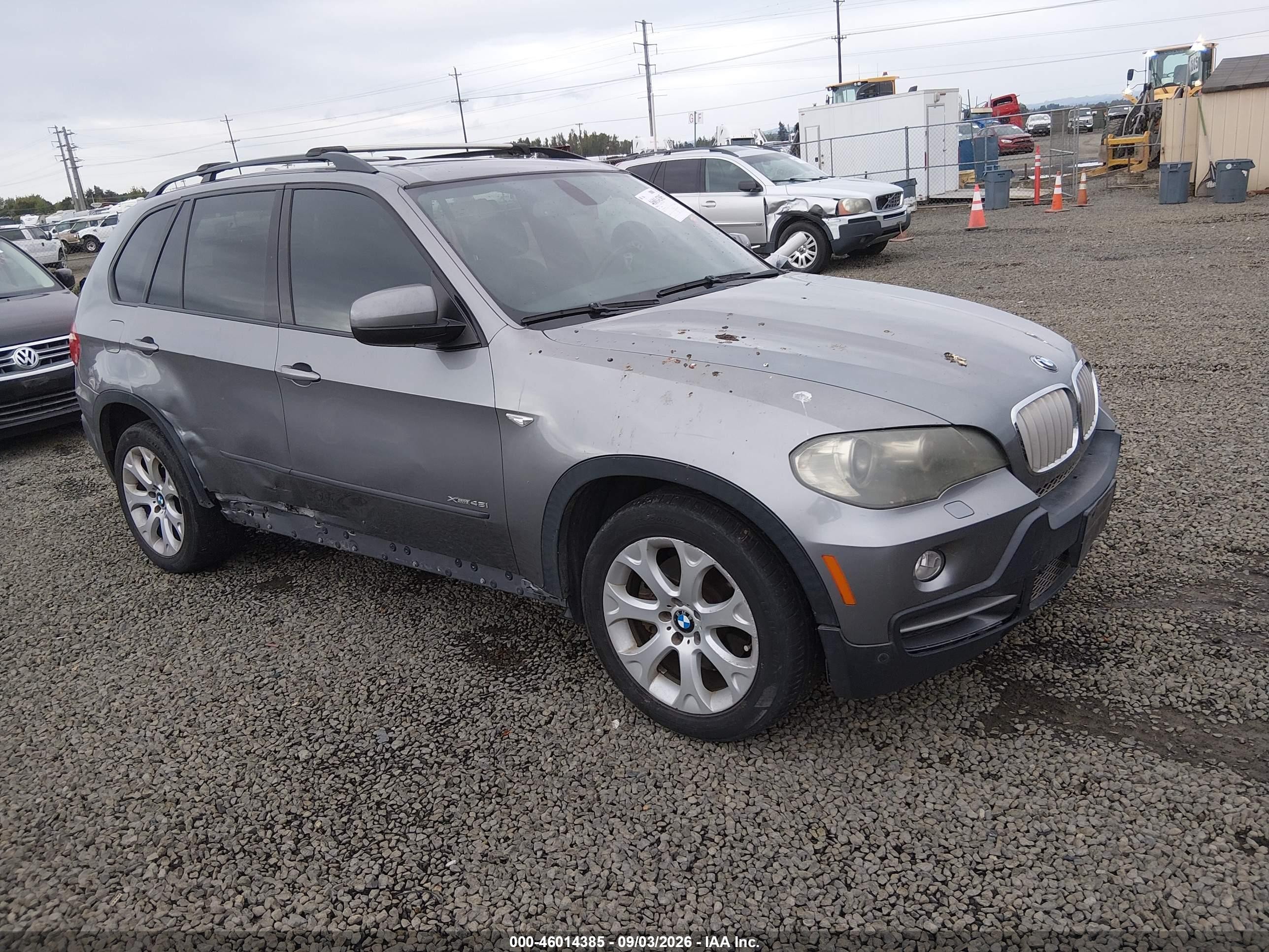 2009 Bmw X5 Xdrive48i Gray vin: 5UXFE83519L171447