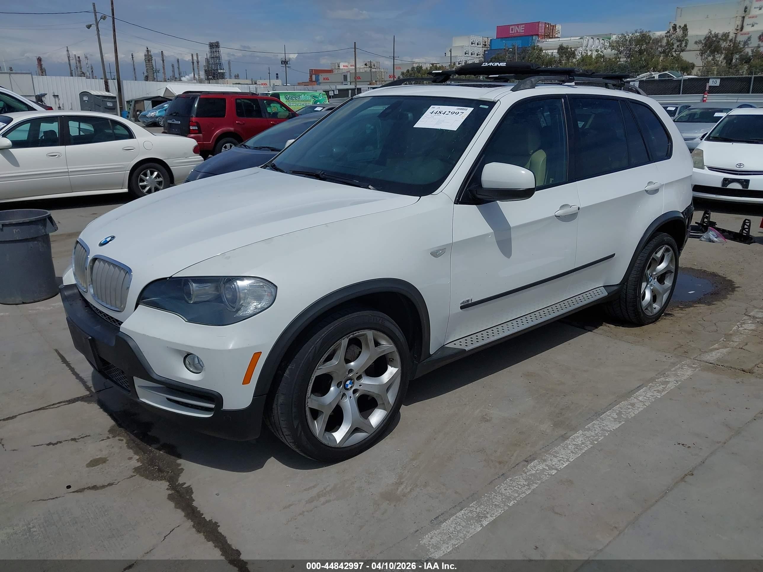 2008 Bmw X5 4.8i White vin: 5UXFE83528L166966