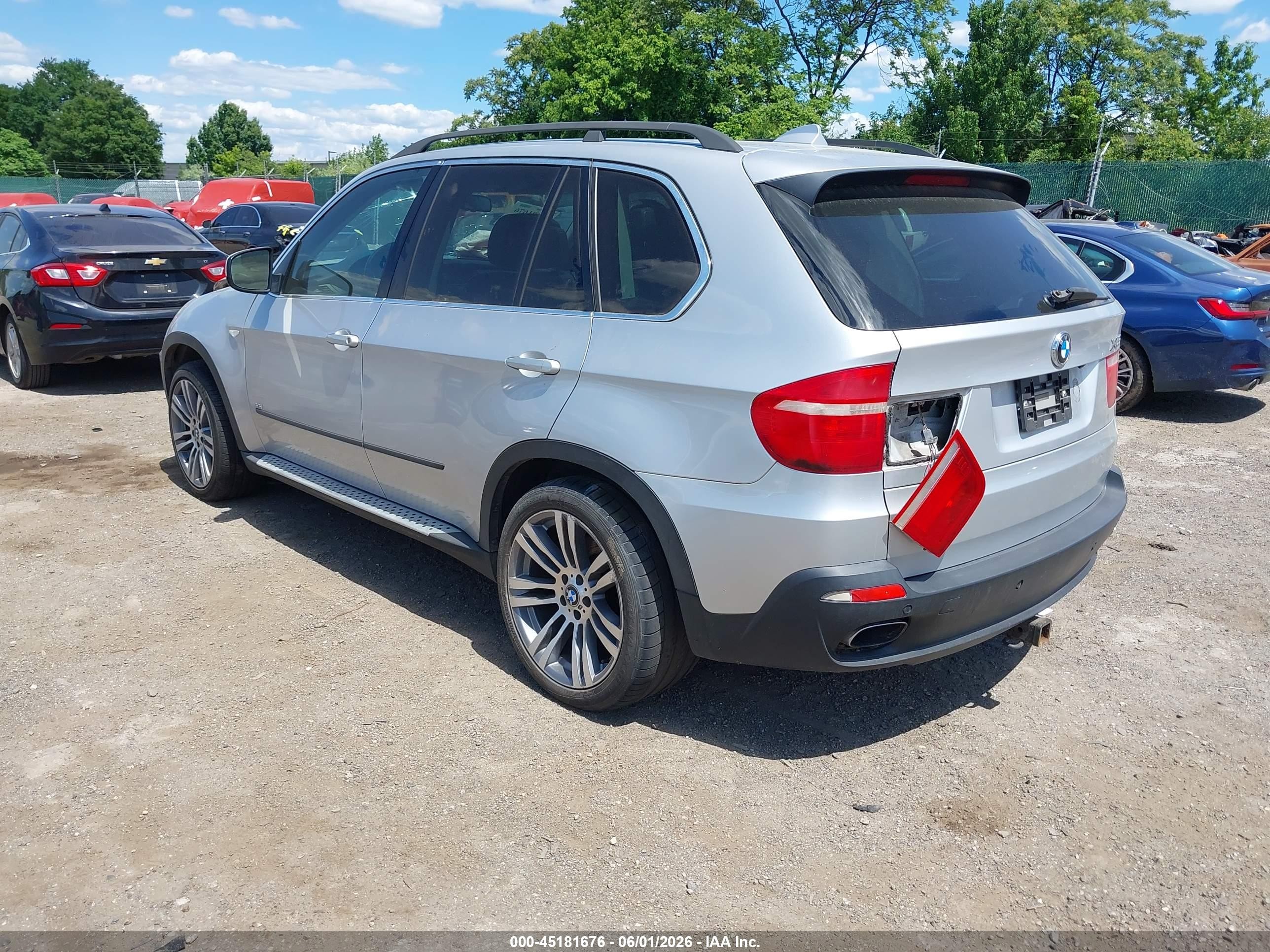 2008 Bmw X5 4.8i Silver vin: 5UXFE83538L167205
