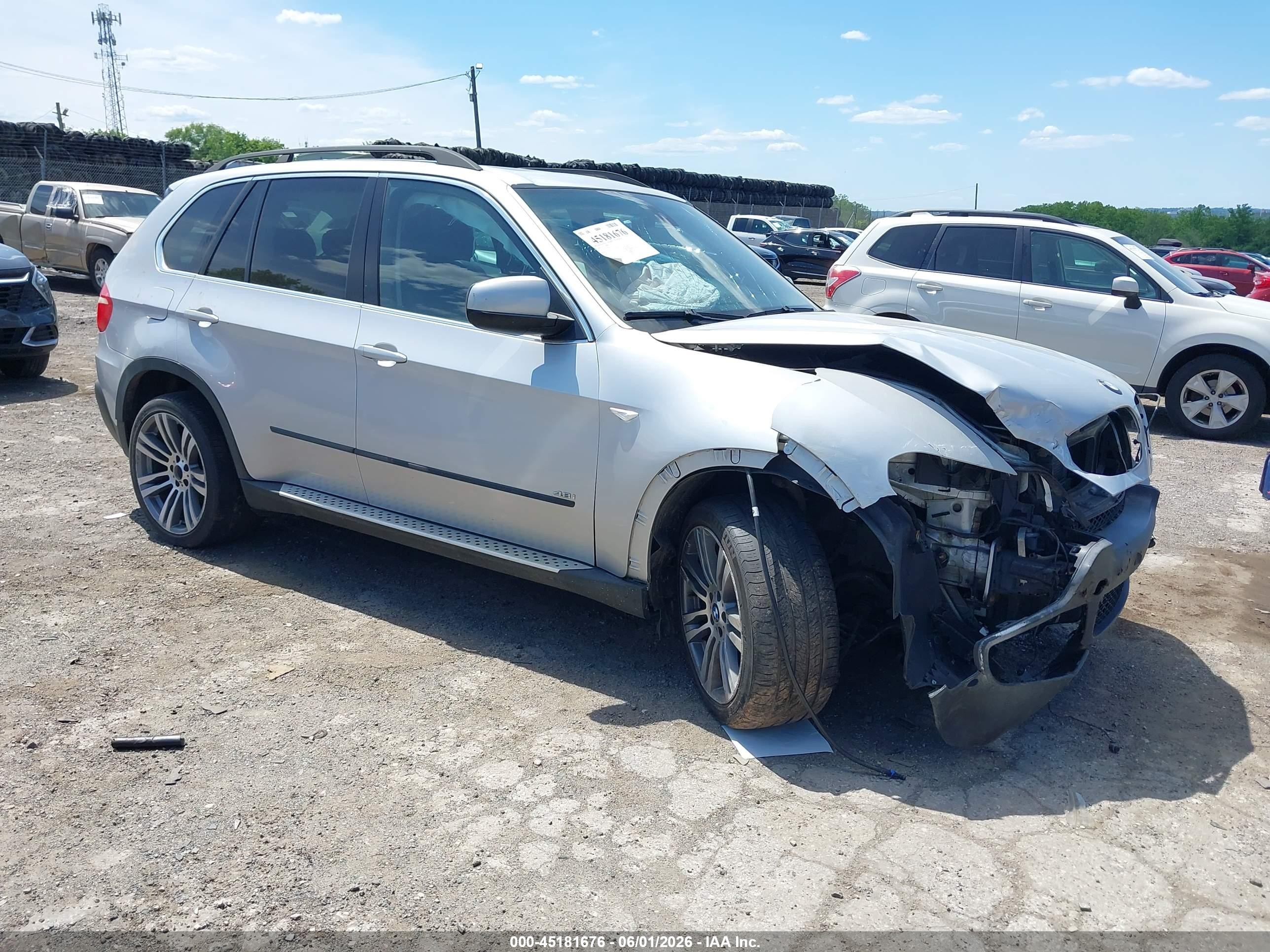 2008 Bmw X5 4.8i Silver vin: 5UXFE83538L167205