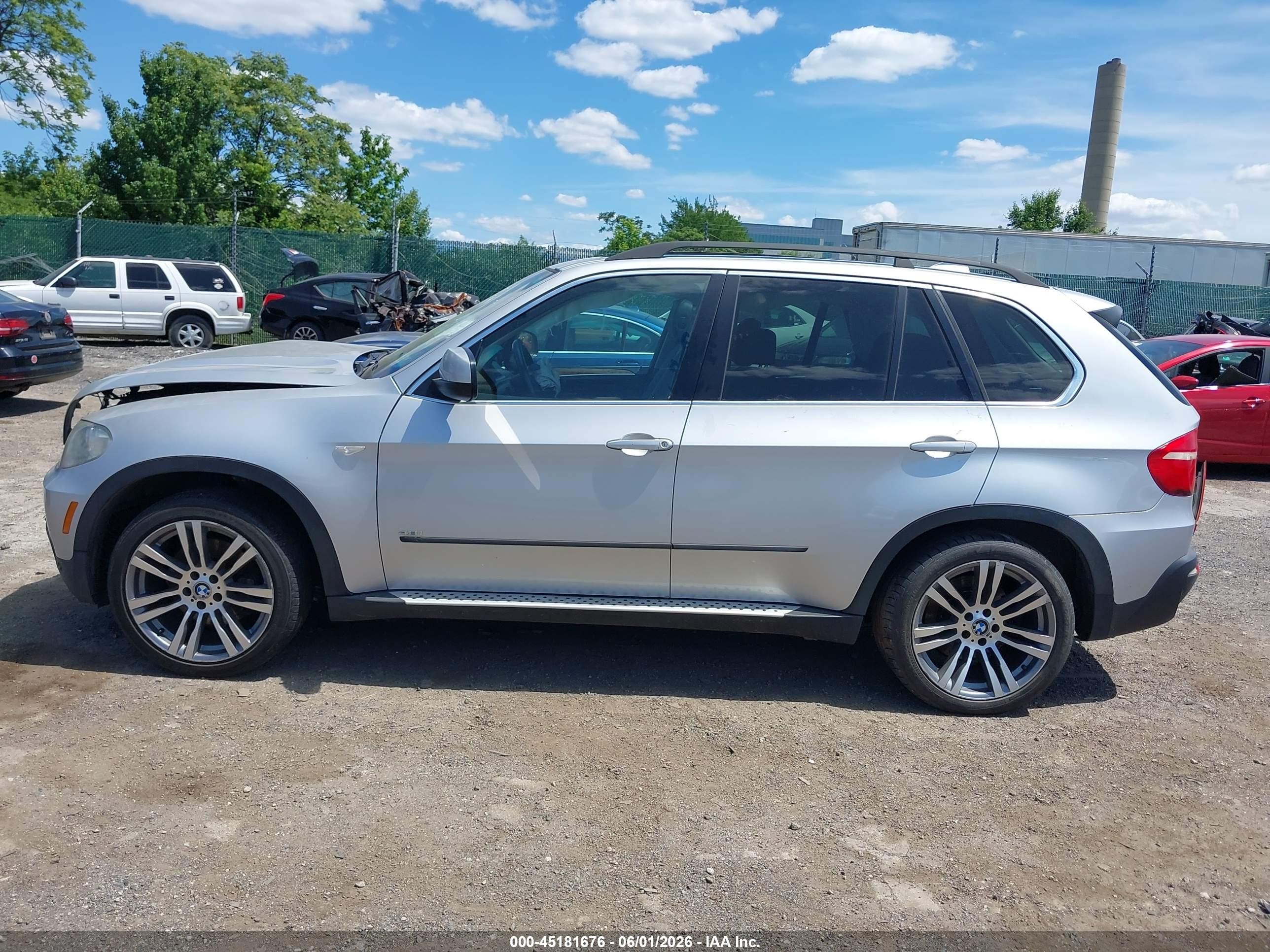 2008 Bmw X5 4.8i Silver vin: 5UXFE83538L167205