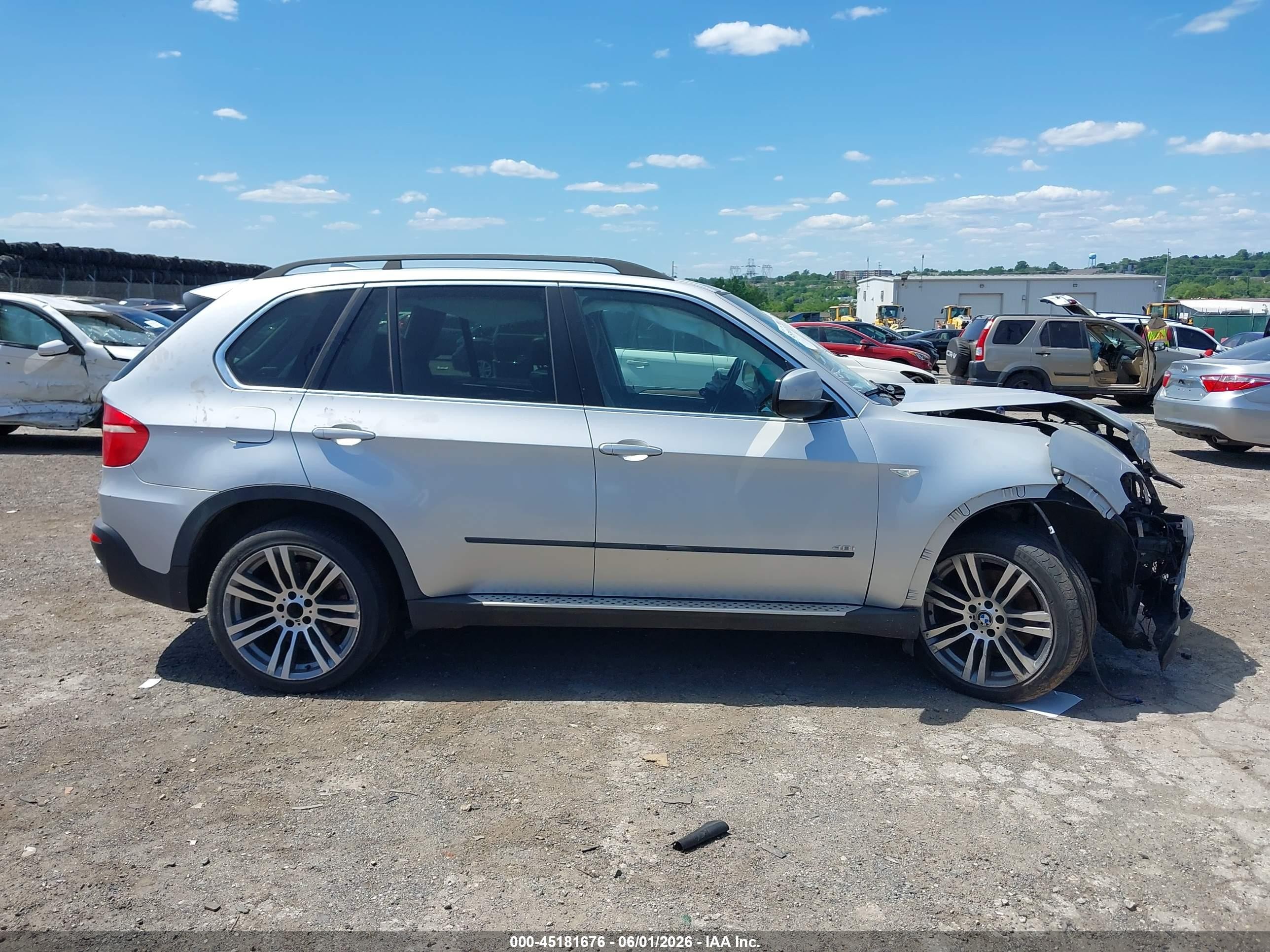 2008 Bmw X5 4.8i Silver vin: 5UXFE83538L167205