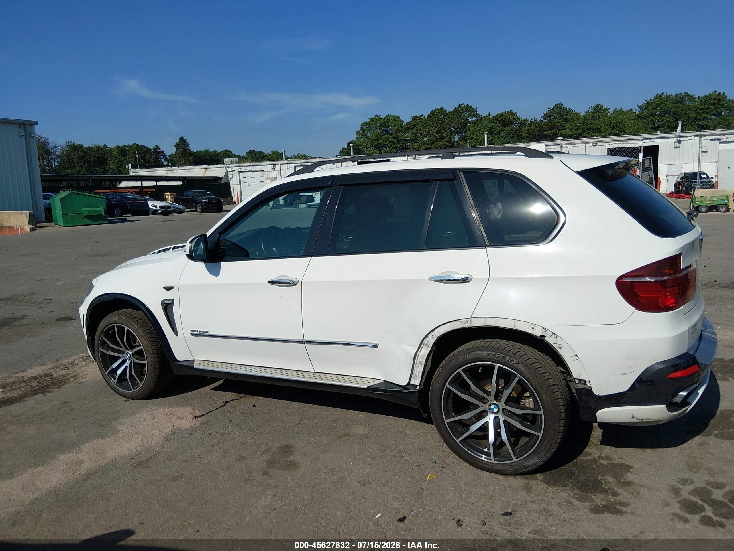 2008 Bmw X5 4.8i White vin: 5UXFE83538L167429
