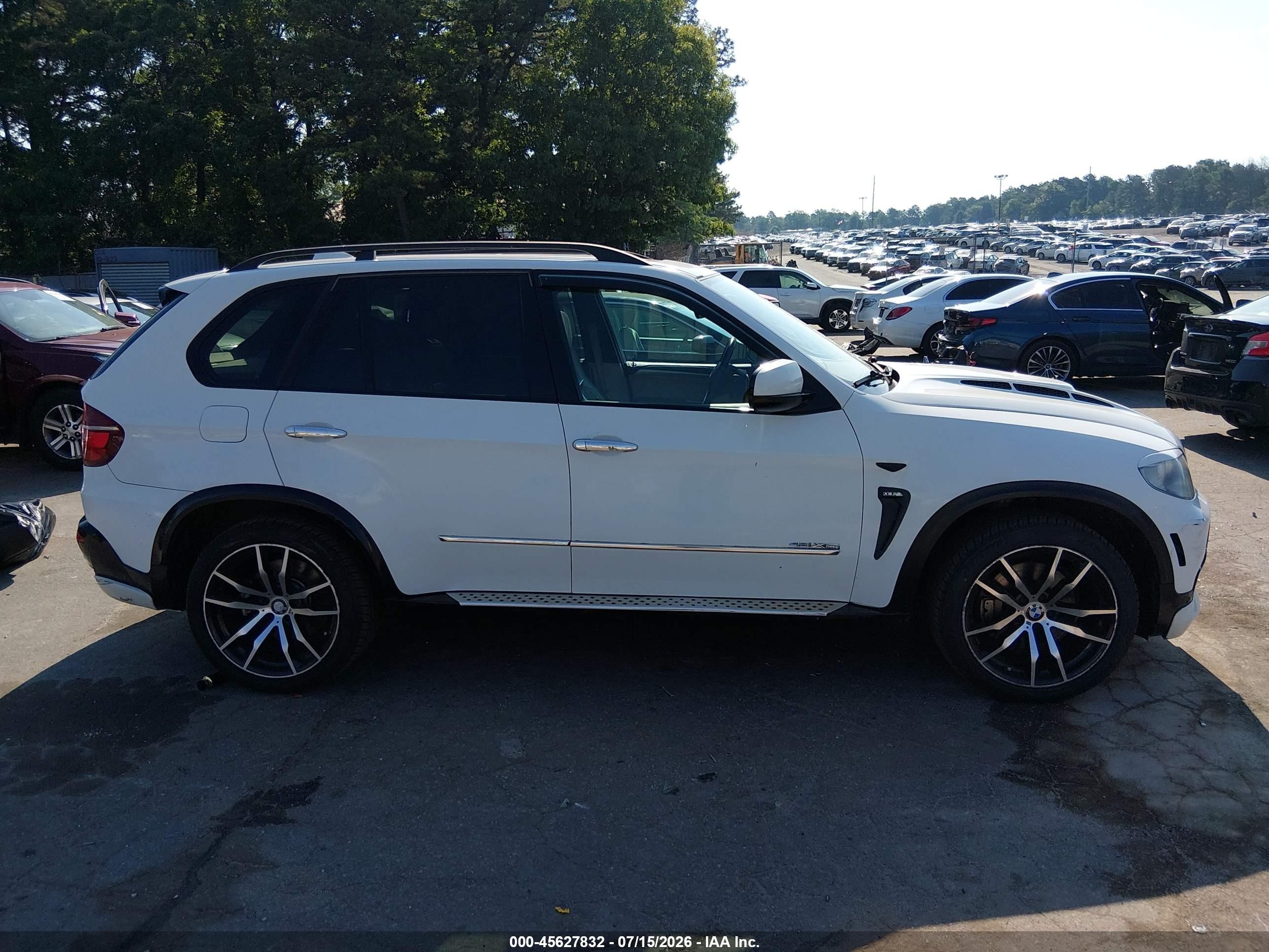 2008 Bmw X5 4.8i White vin: 5UXFE83538L167429
