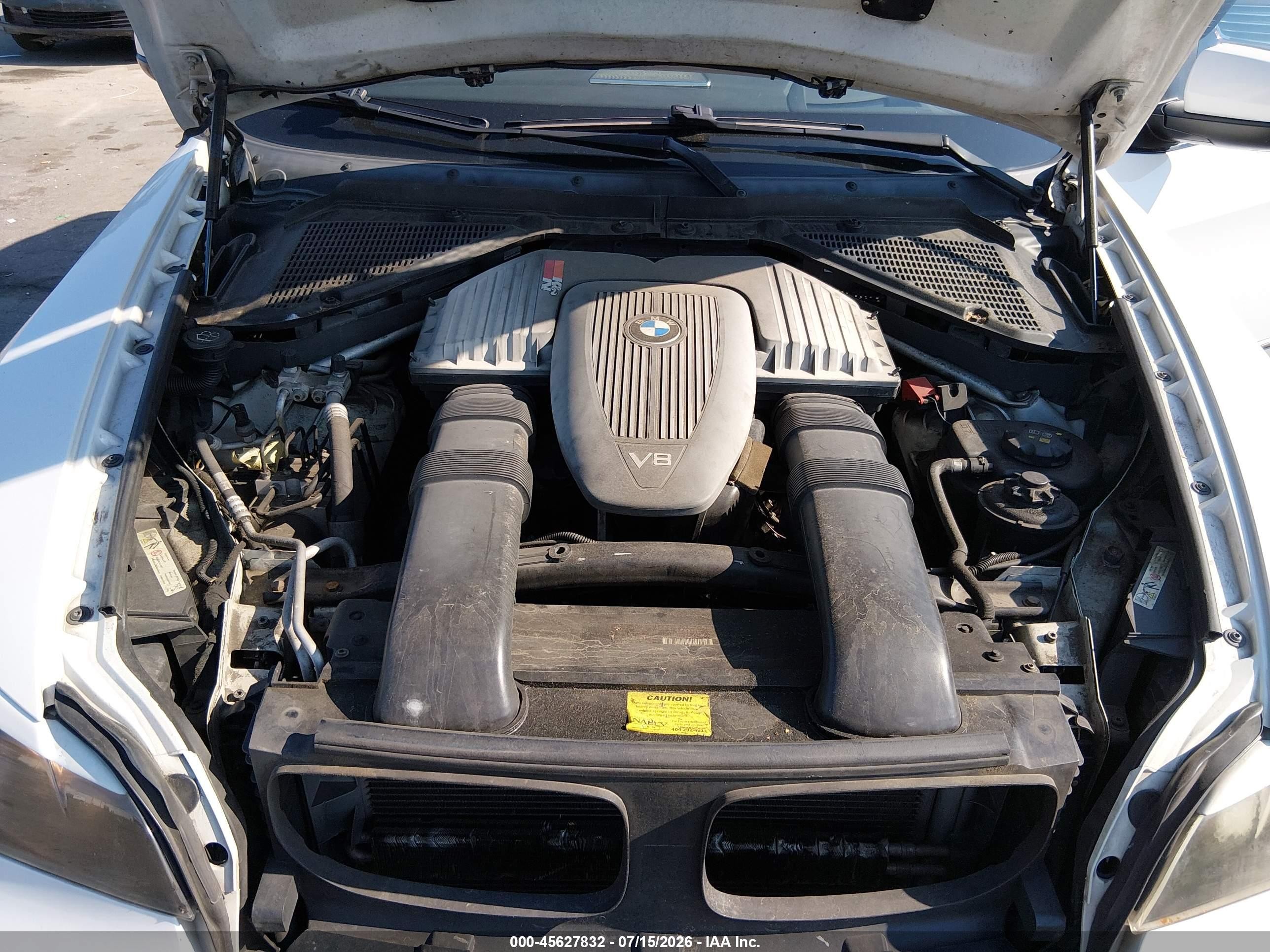 2008 Bmw X5 4.8i White vin: 5UXFE83538L167429