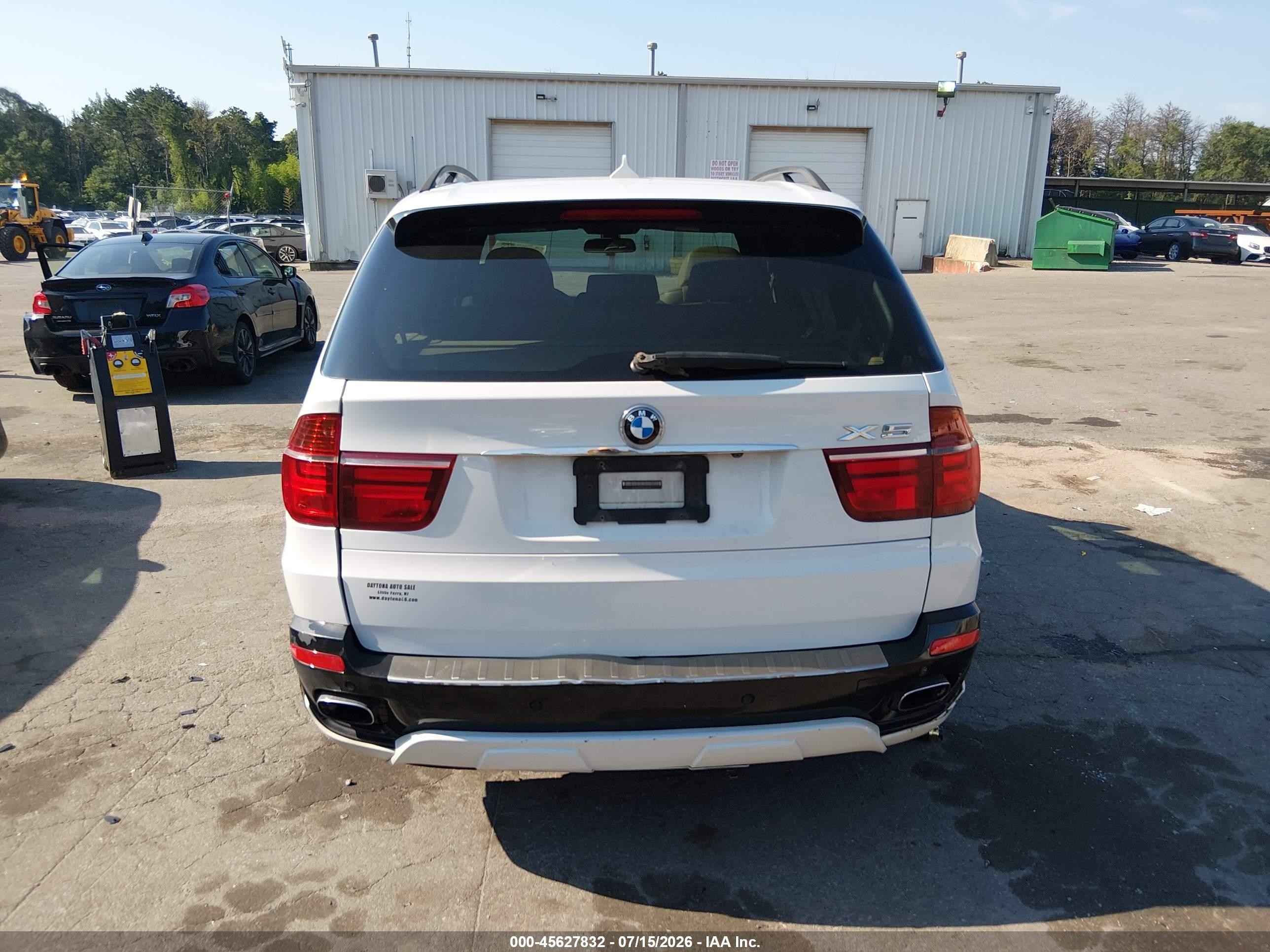 2008 Bmw X5 4.8i White vin: 5UXFE83538L167429