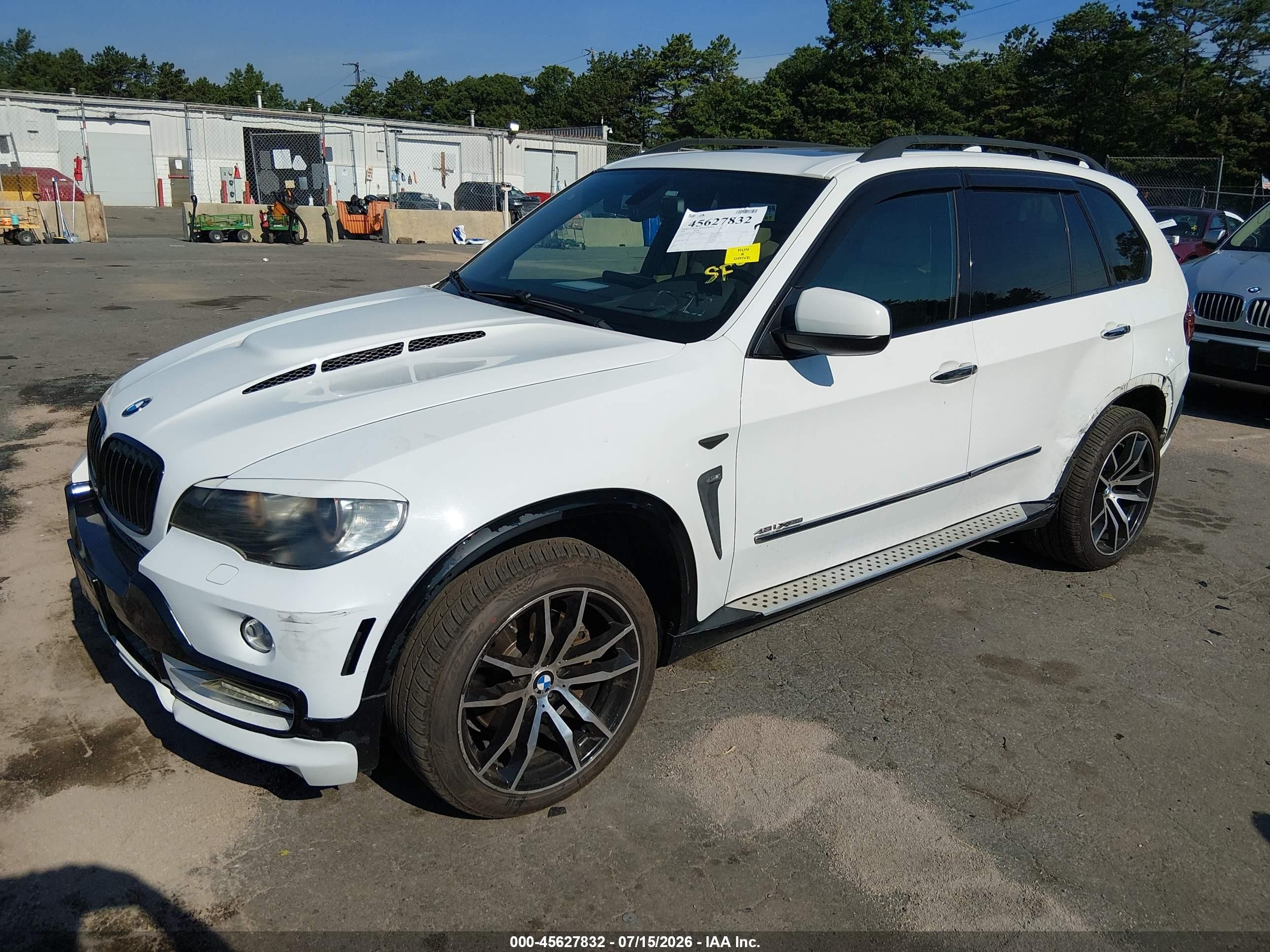 2008 Bmw X5 4.8i White vin: 5UXFE83538L167429