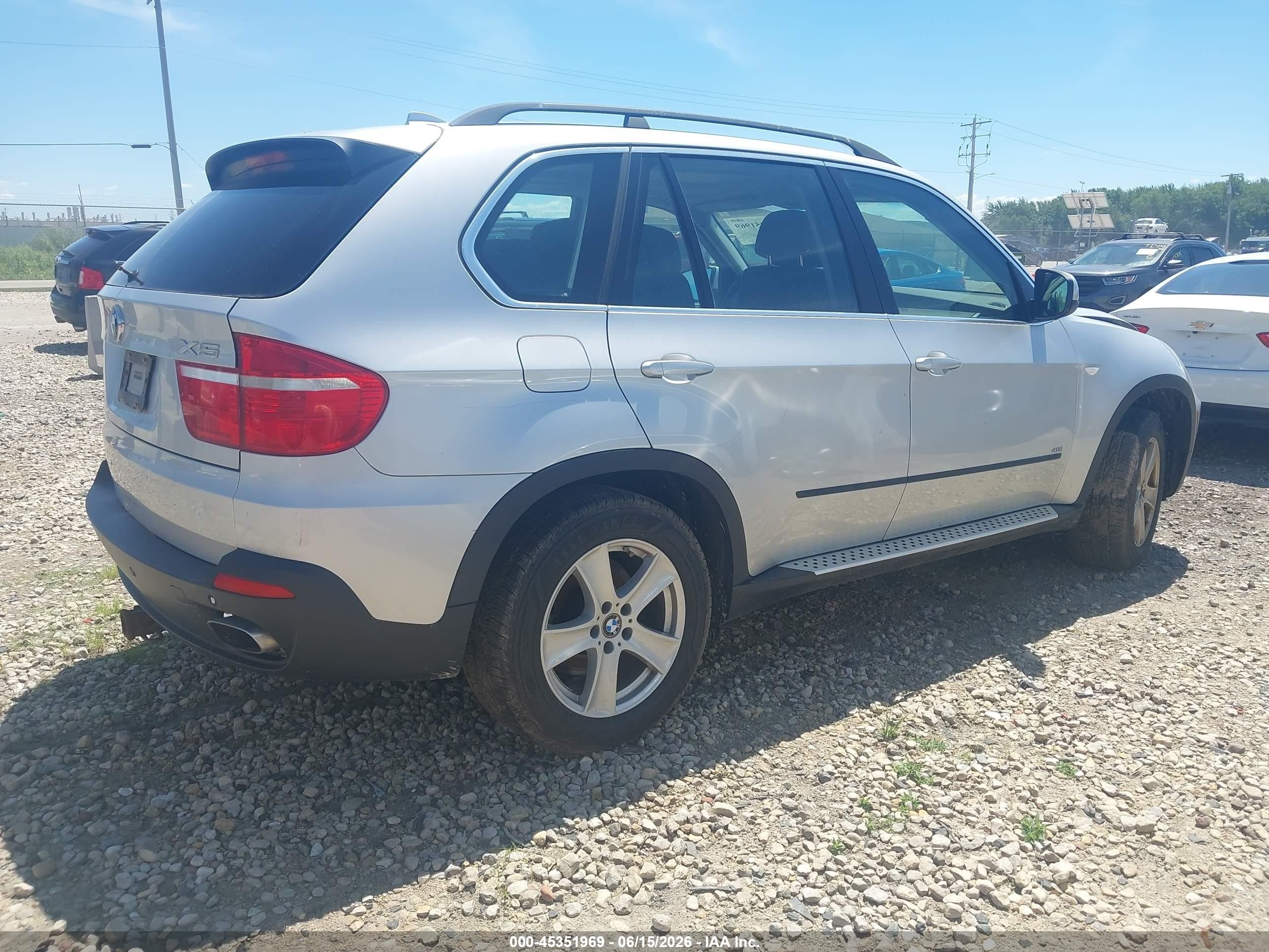 2008 Bmw X5 4.8i Silver vin: 5UXFE83548L163986