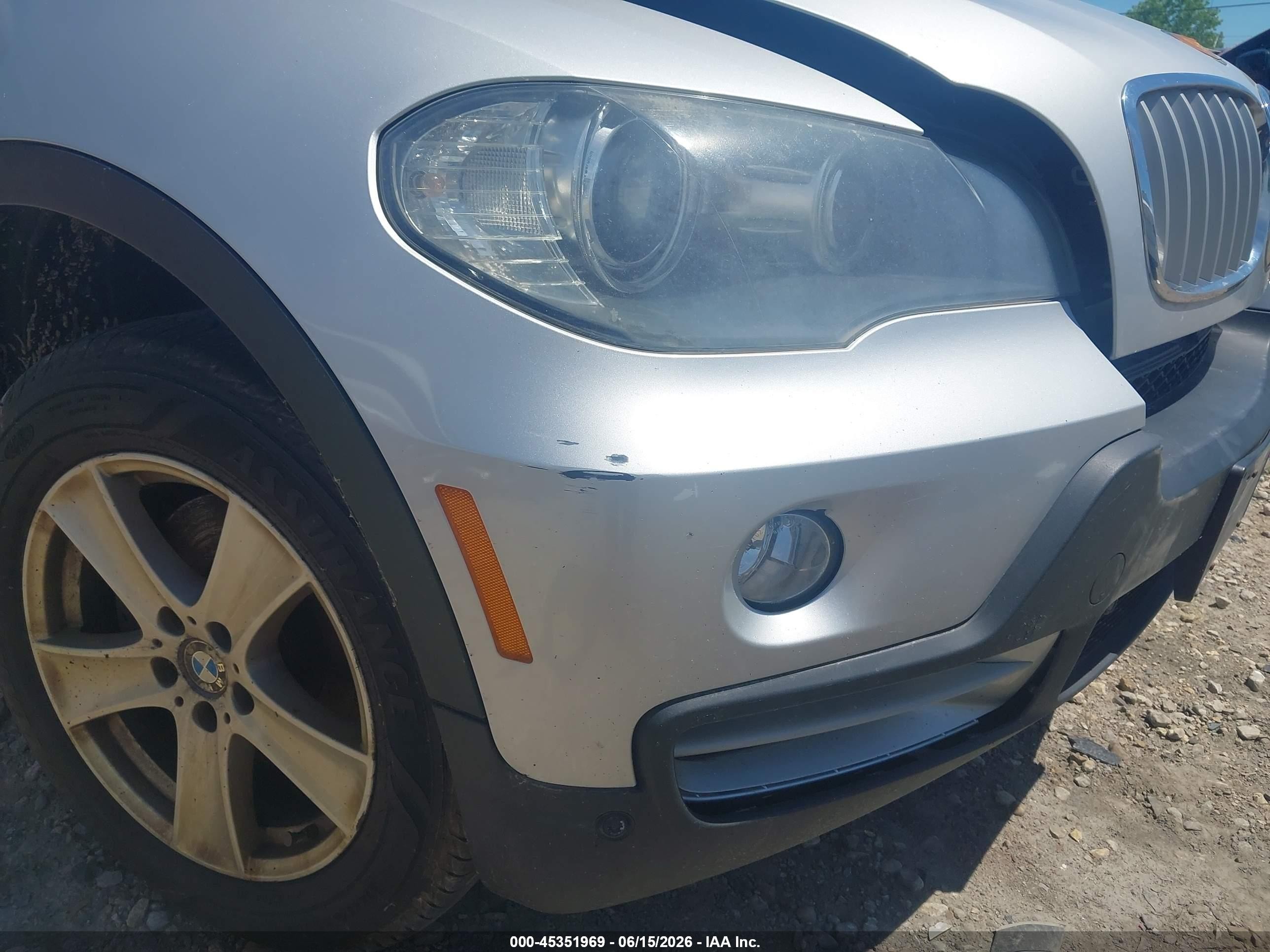 2008 Bmw X5 4.8i Silver vin: 5UXFE83548L163986