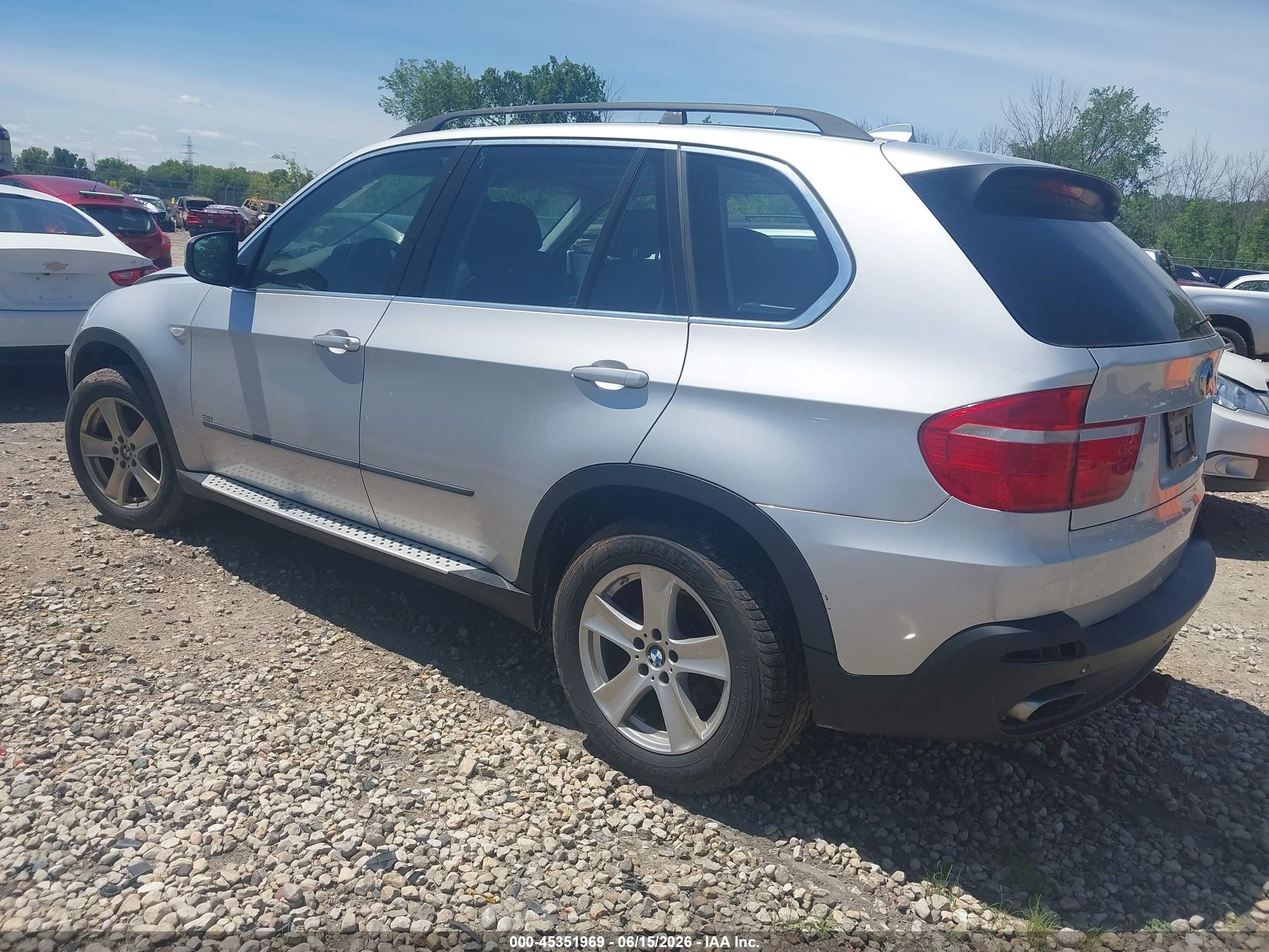 2008 Bmw X5 4.8i Silver vin: 5UXFE83548L163986