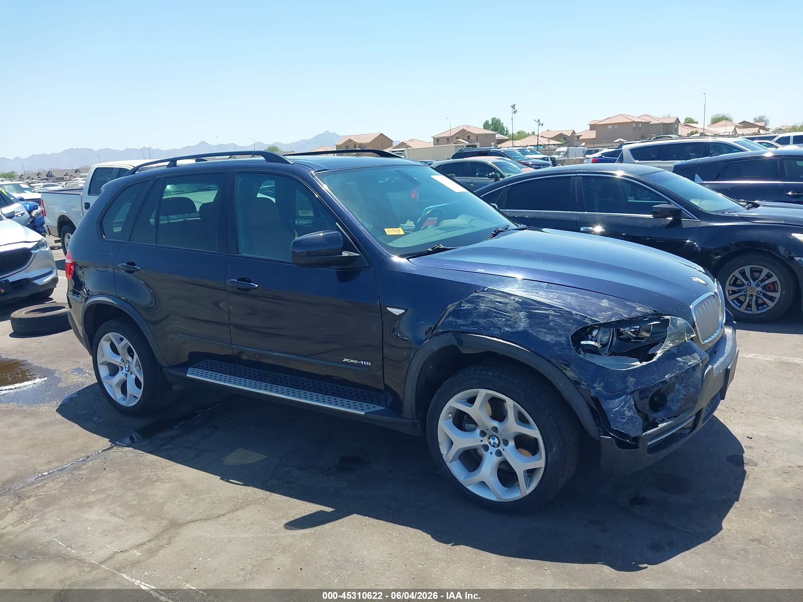 2009 Bmw X5 Xdrive48i Blue vin: 5UXFE83549L310017