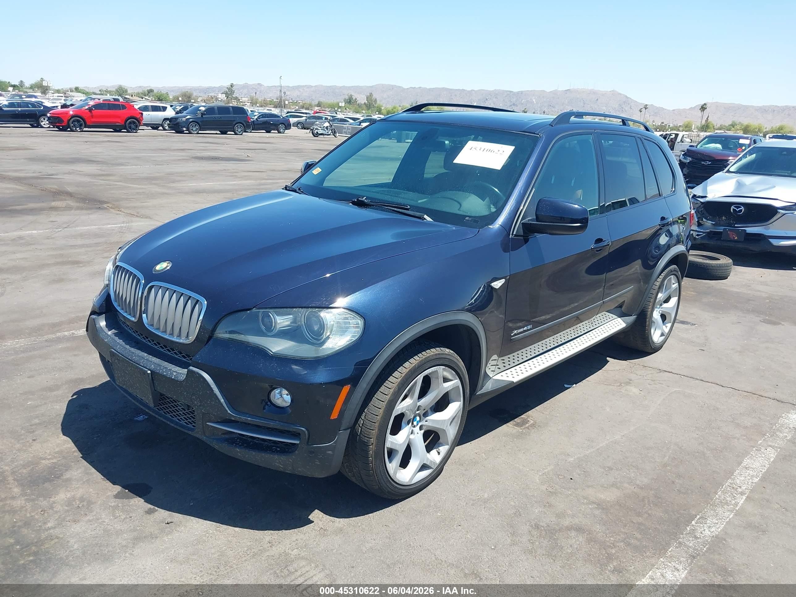 2009 Bmw X5 Xdrive48i Blue vin: 5UXFE83549L310017