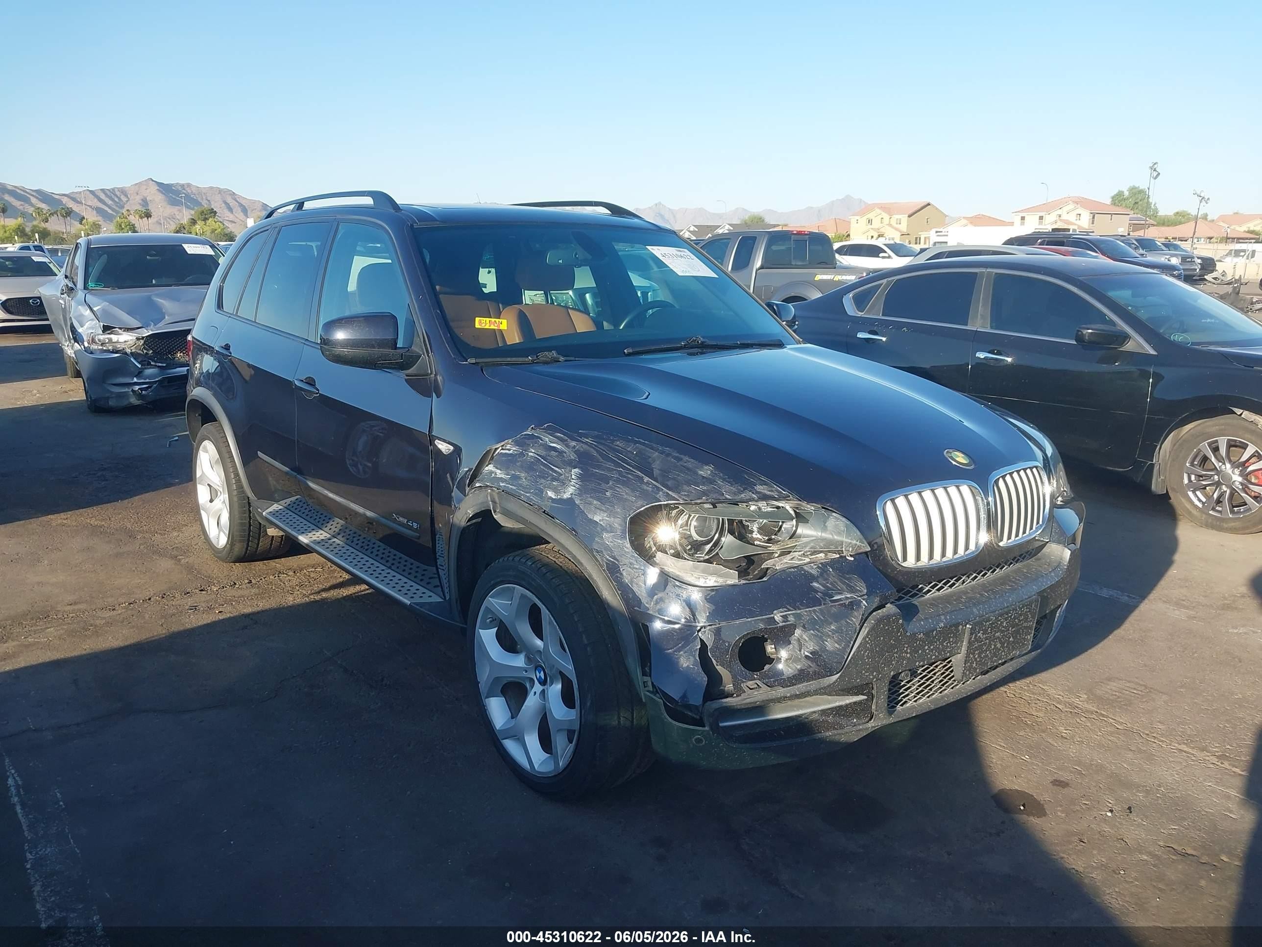 2009 Bmw X5 Xdrive48i Blue vin: 5UXFE83549L310017