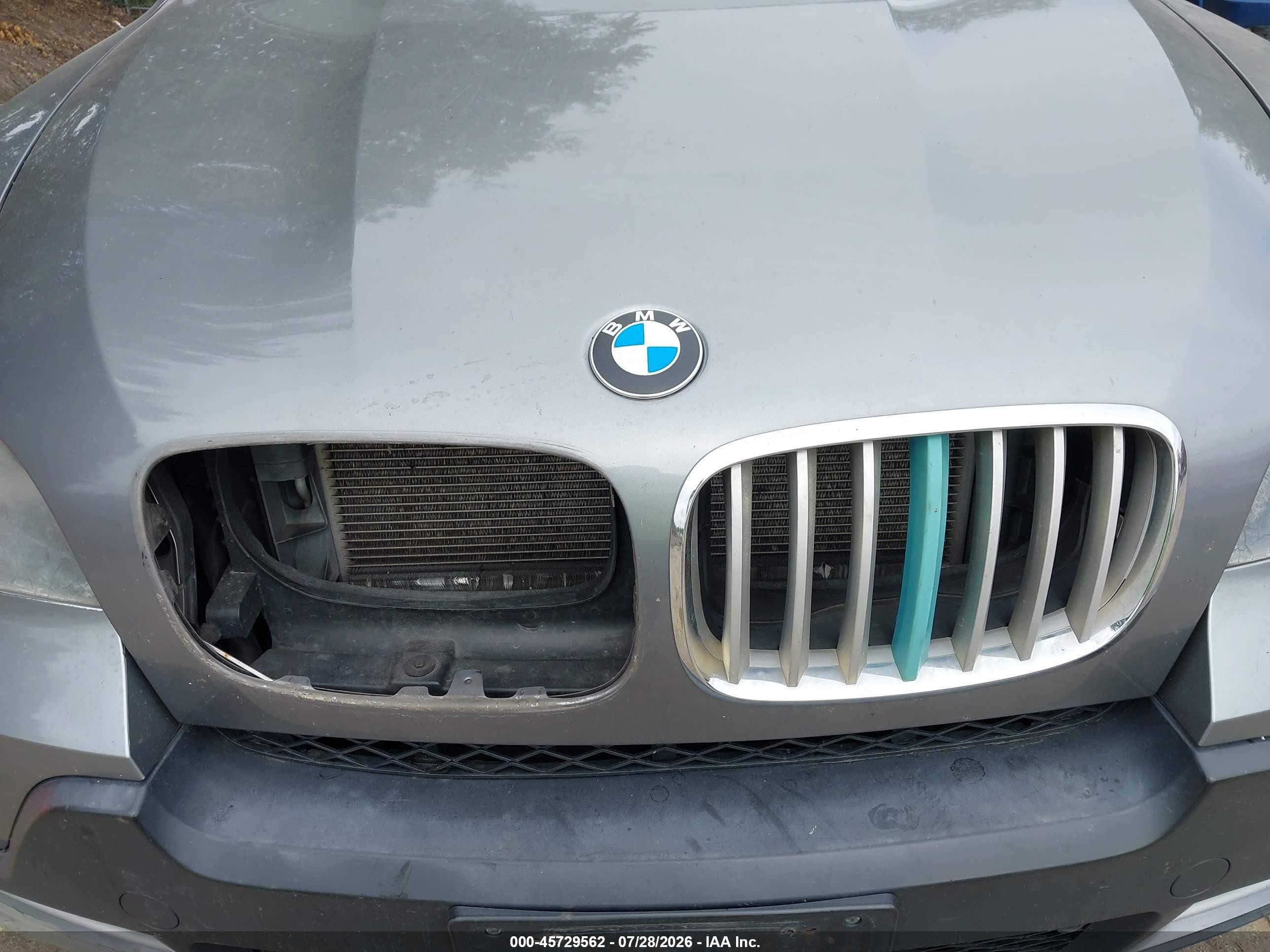 2008 Bmw X5 4.8i Серый vin: 5UXFE83558L163964