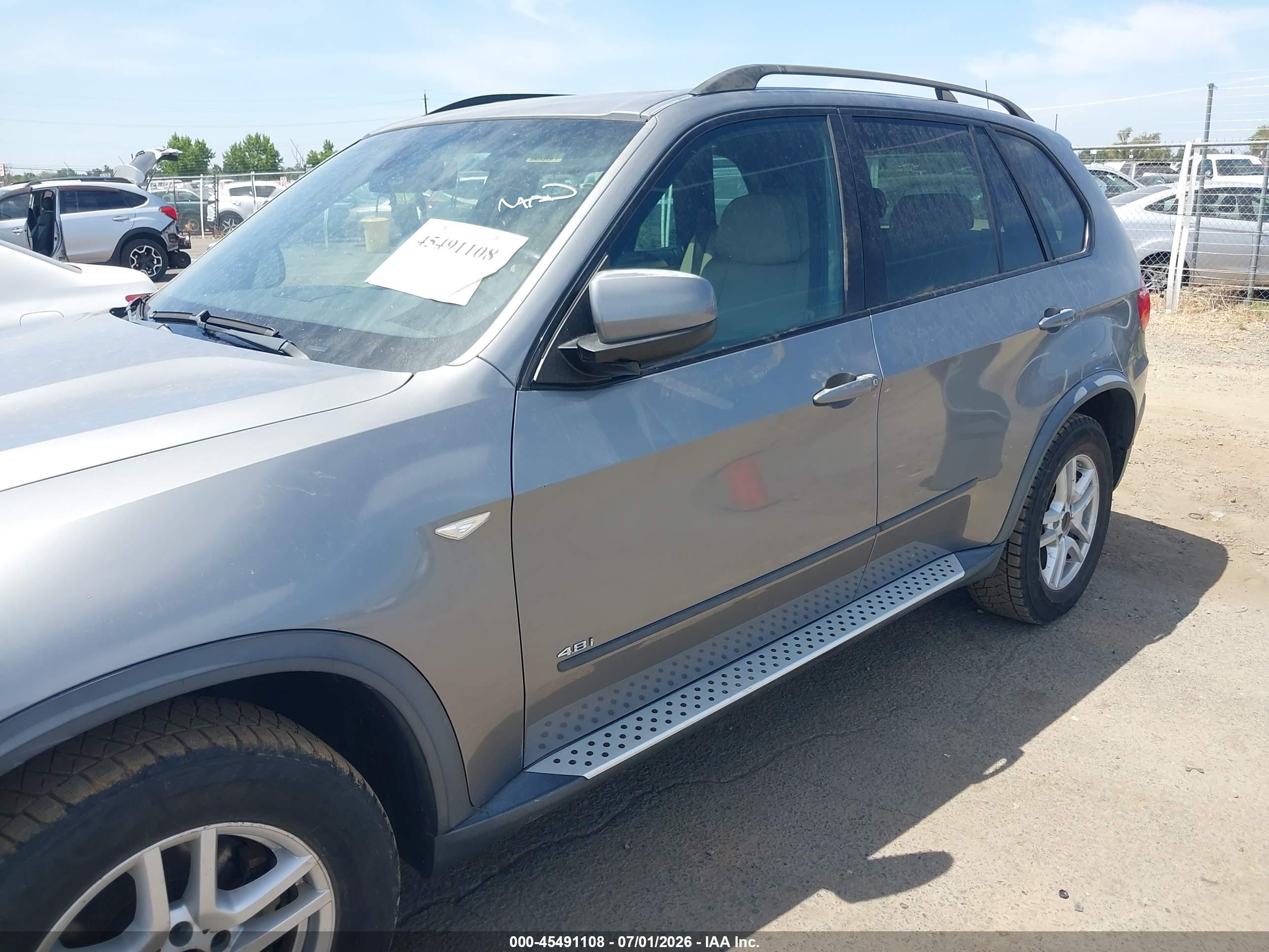2008 Bmw X5 4.8i Gray vin: 5UXFE83558LZ98754
