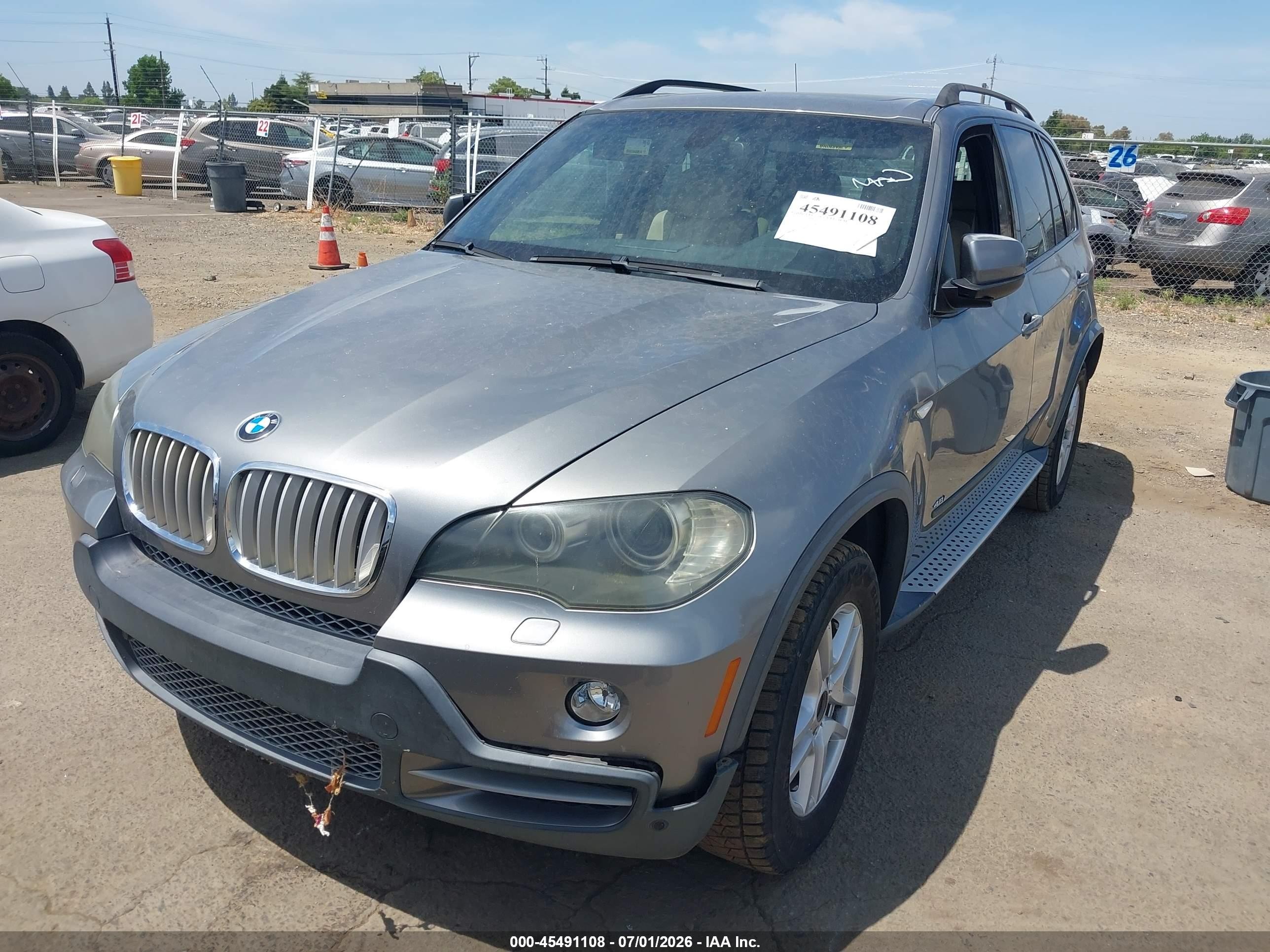 2008 Bmw X5 4.8i Gray vin: 5UXFE83558LZ98754