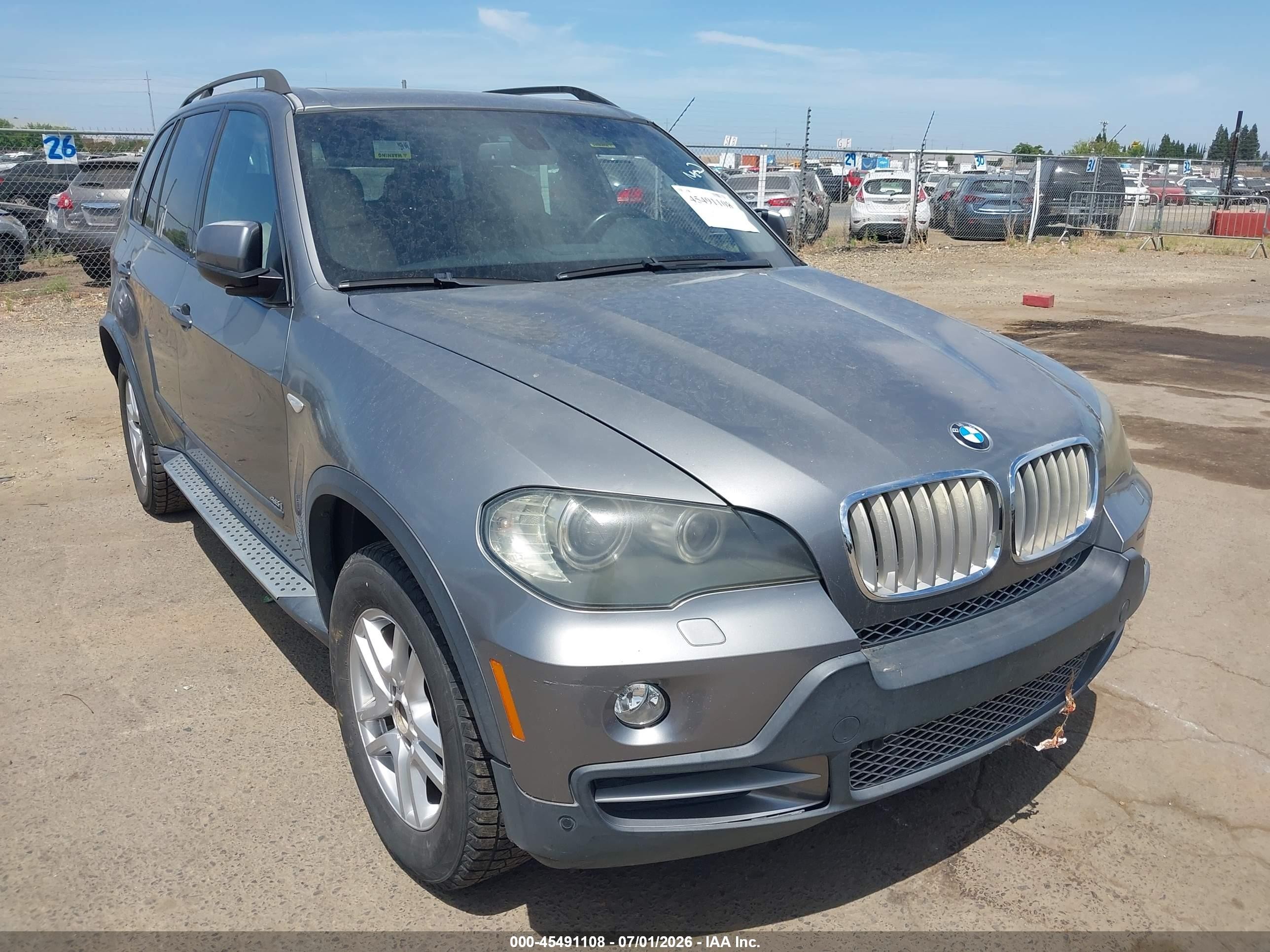 2008 Bmw X5 4.8i Gray vin: 5UXFE83558LZ98754