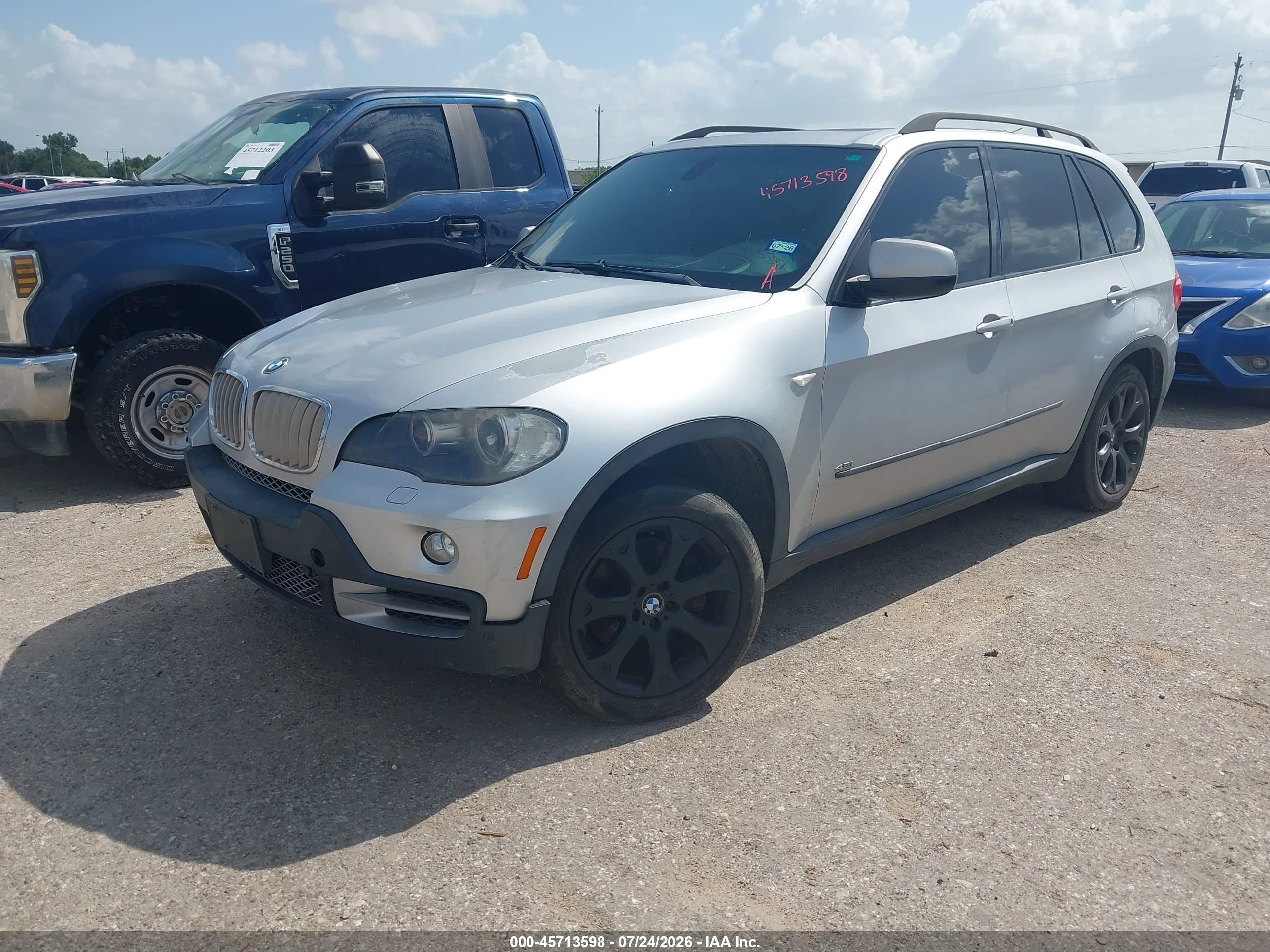 2007 Bmw X5 4.8i Silver vin: 5UXFE83567LZ42126