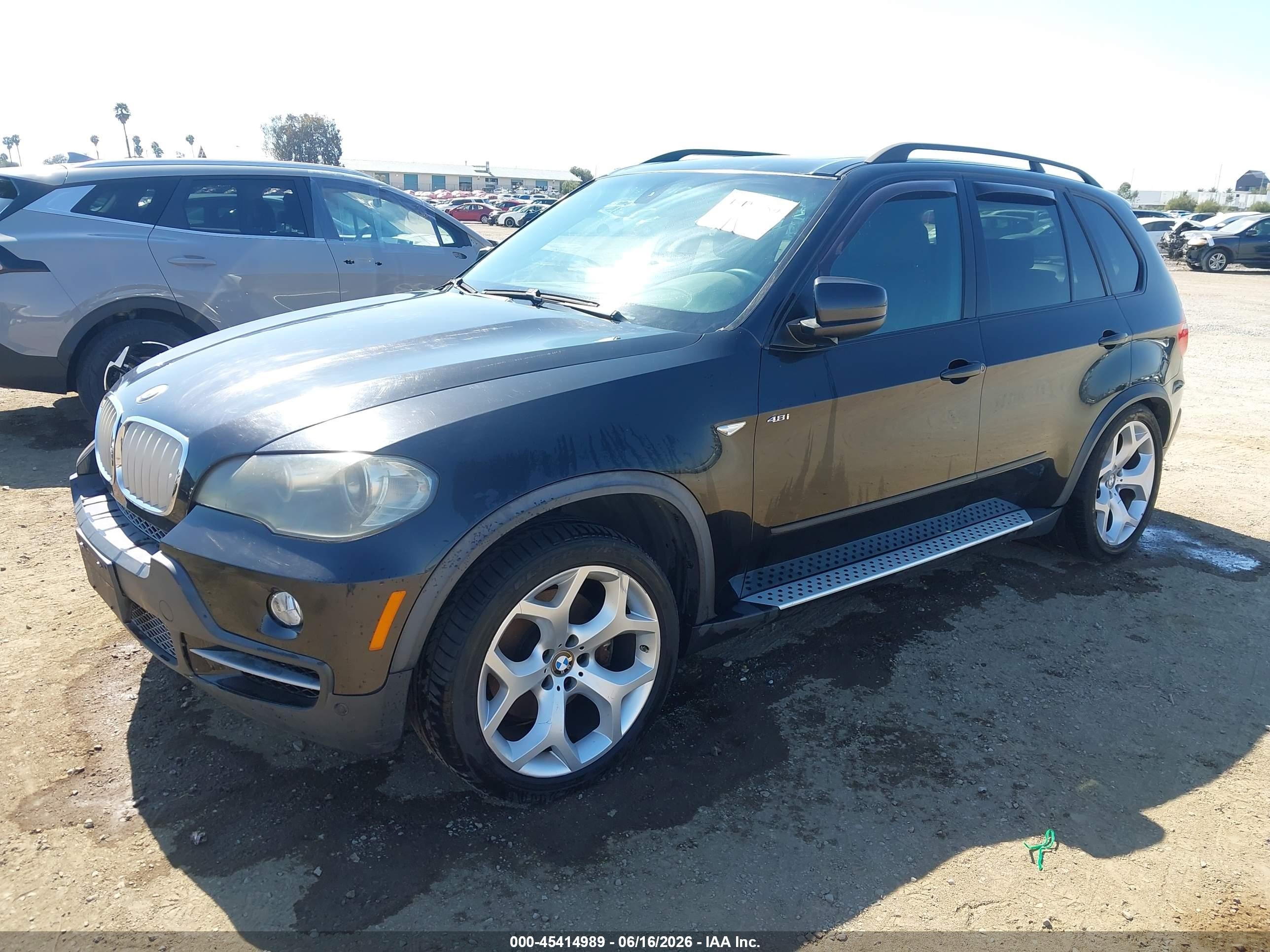 2008 Bmw X5 4.8i Black vin: 5UXFE83568L163682