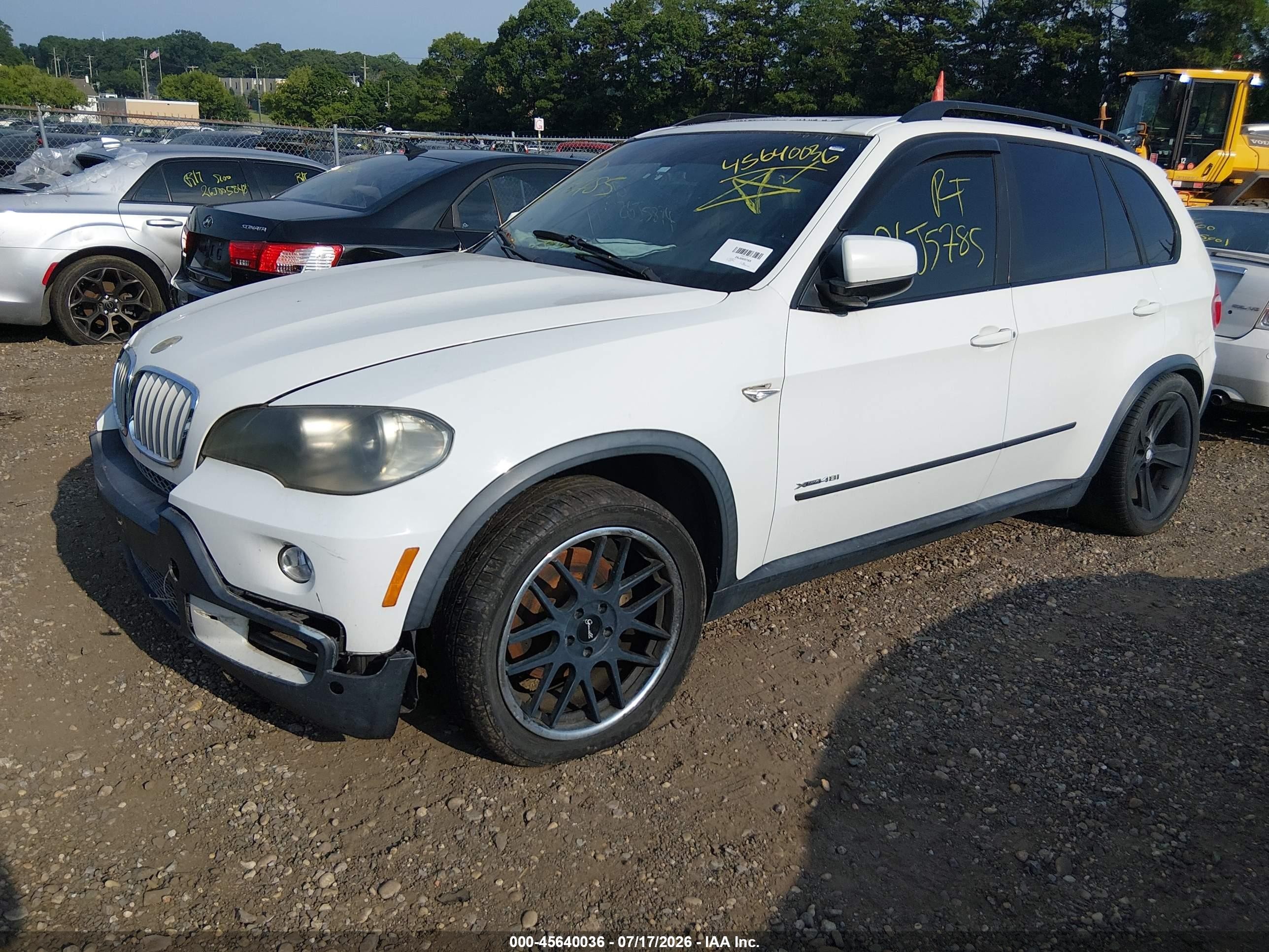 2009 Bmw X5 Xdrive48i White vin: 5UXFE83589L308383