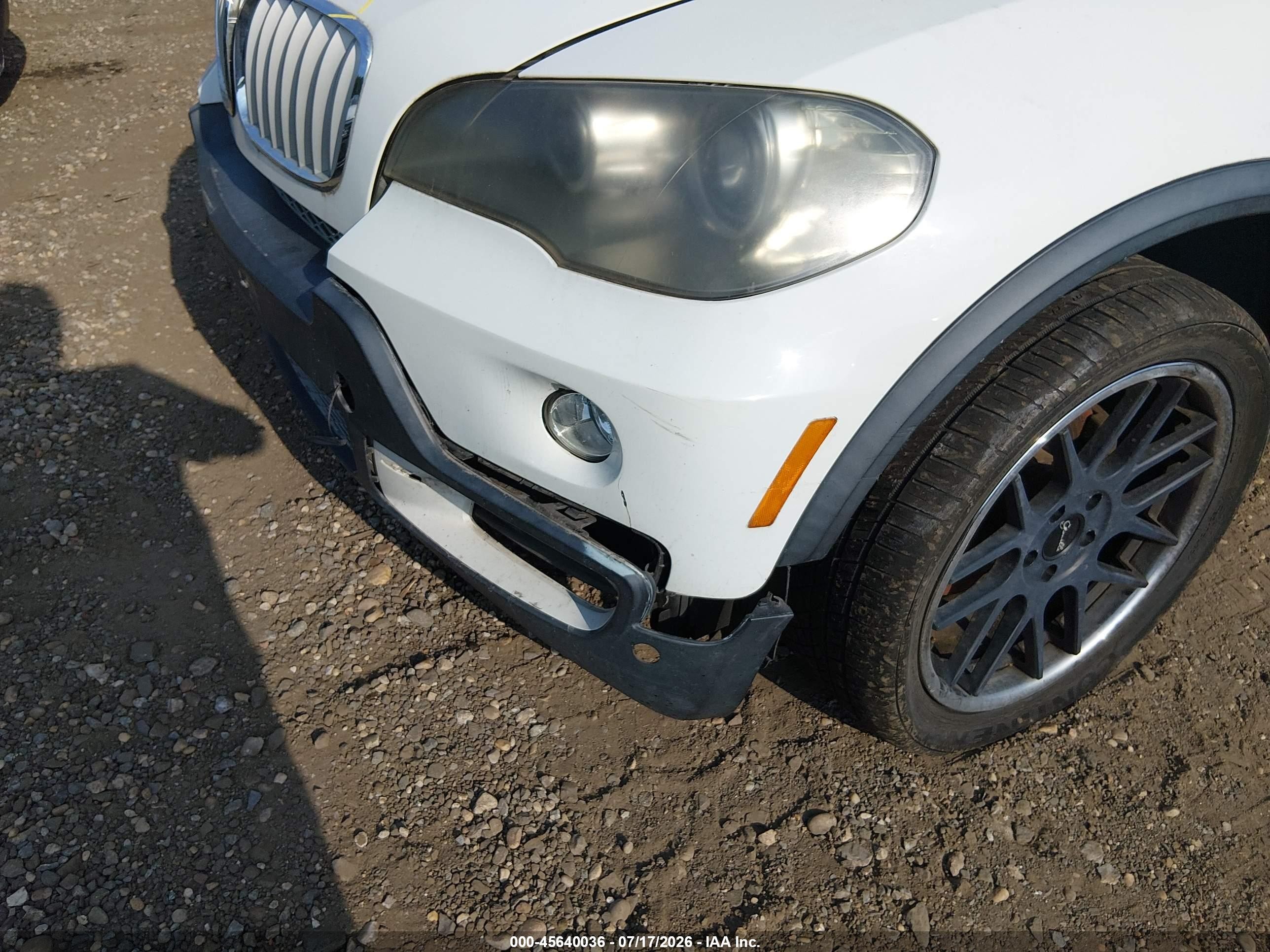 2009 Bmw X5 Xdrive48i White vin: 5UXFE83589L308383