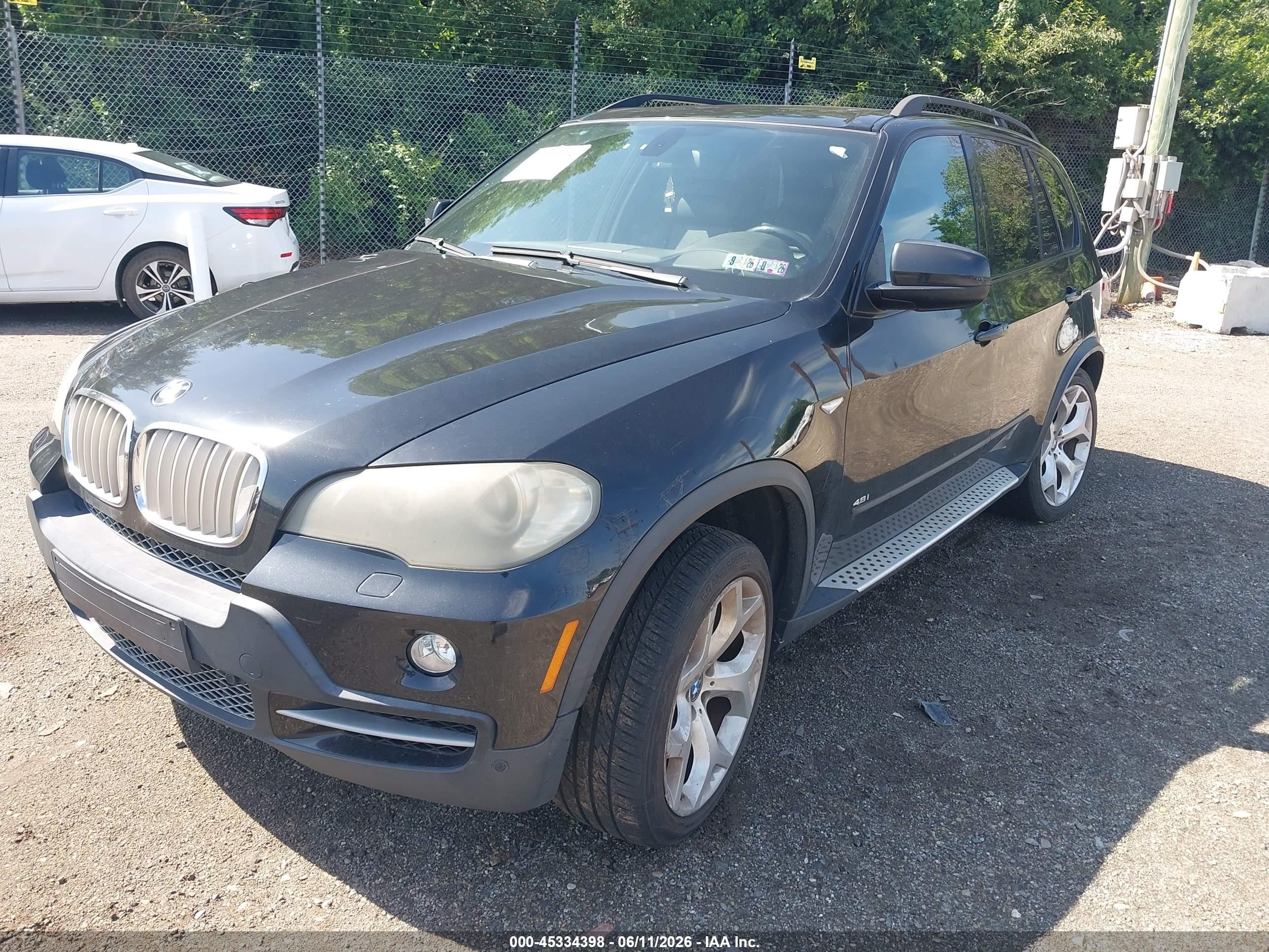 2007 Bmw X5 4.8i Black vin: 5UXFE83597LZ45411
