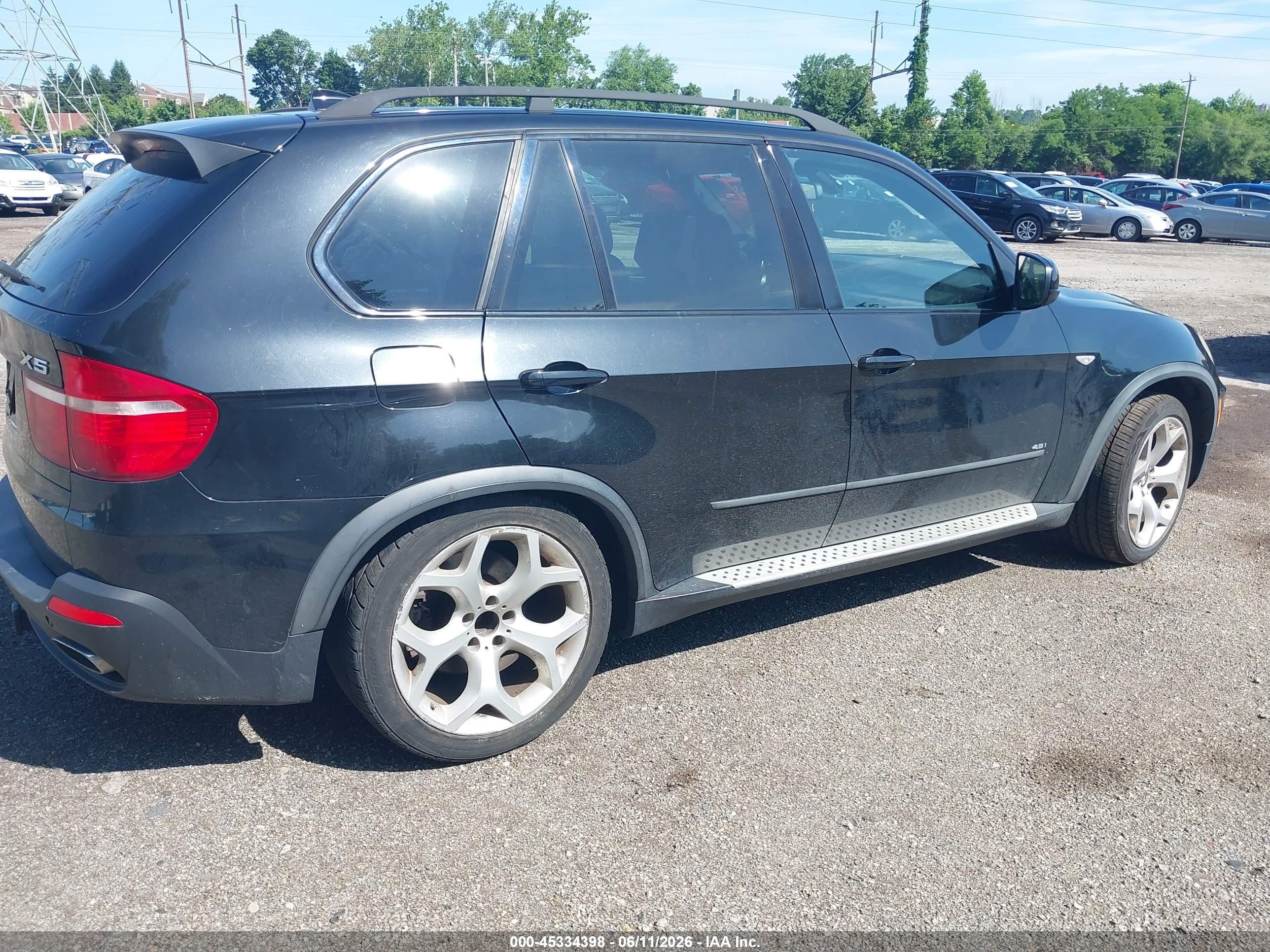 2007 Bmw X5 4.8i Black vin: 5UXFE83597LZ45411