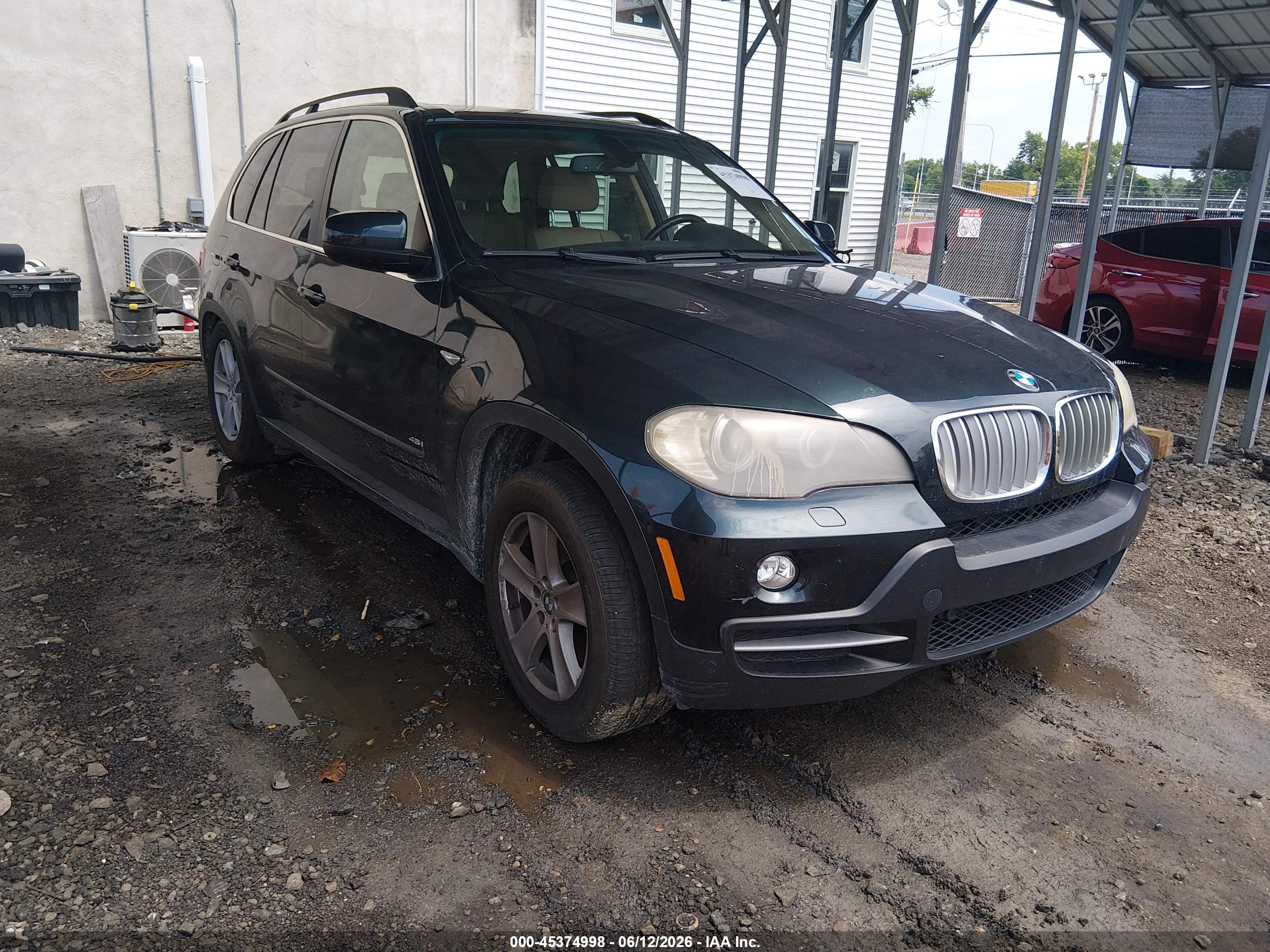 2007 Bmw X5 4.8i Зеленый vin: 5UXFE835X7LZ40539