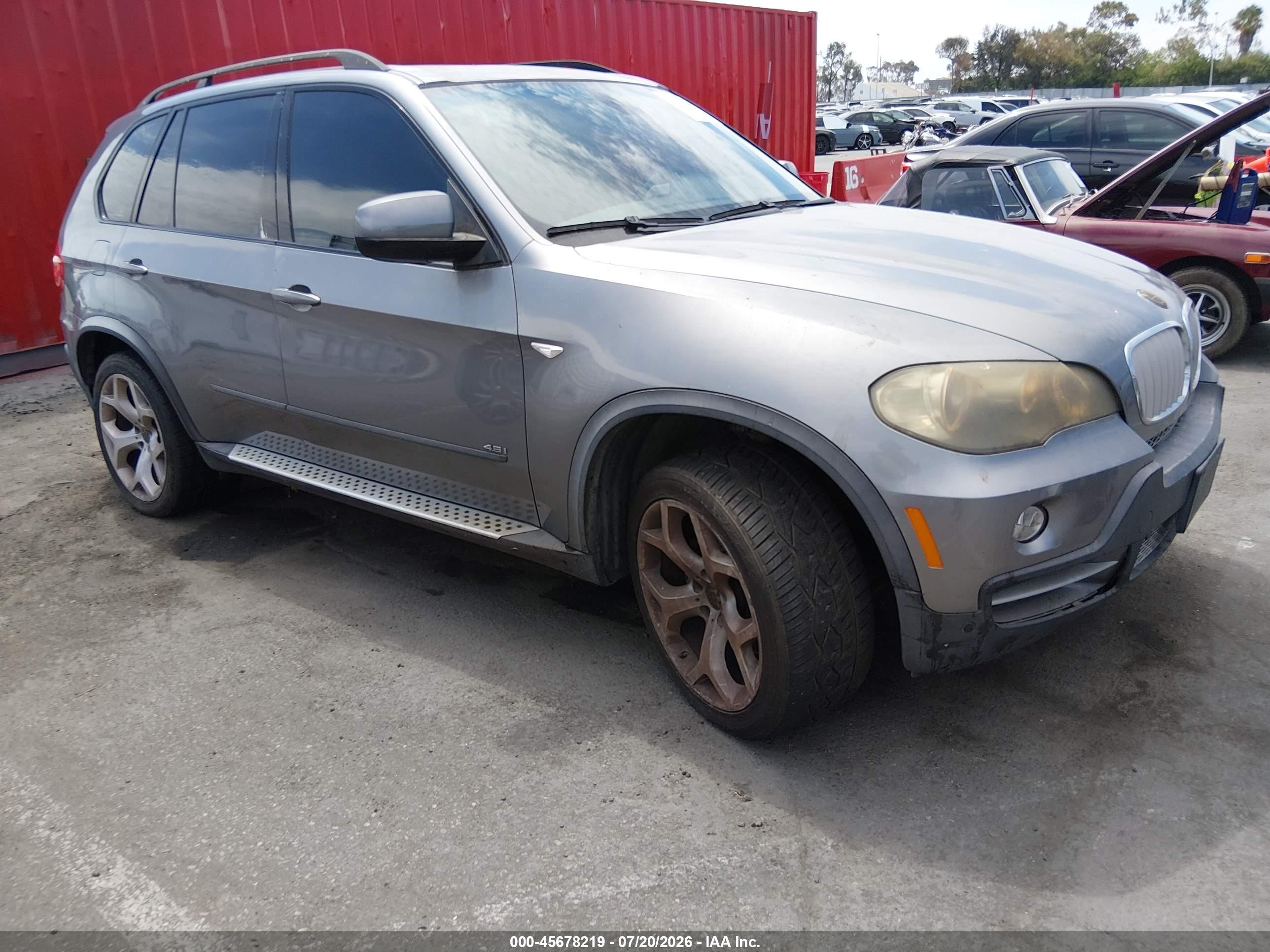 2007 Bmw X5 4.8i Gray vin: 5UXFE835X7LZ43036