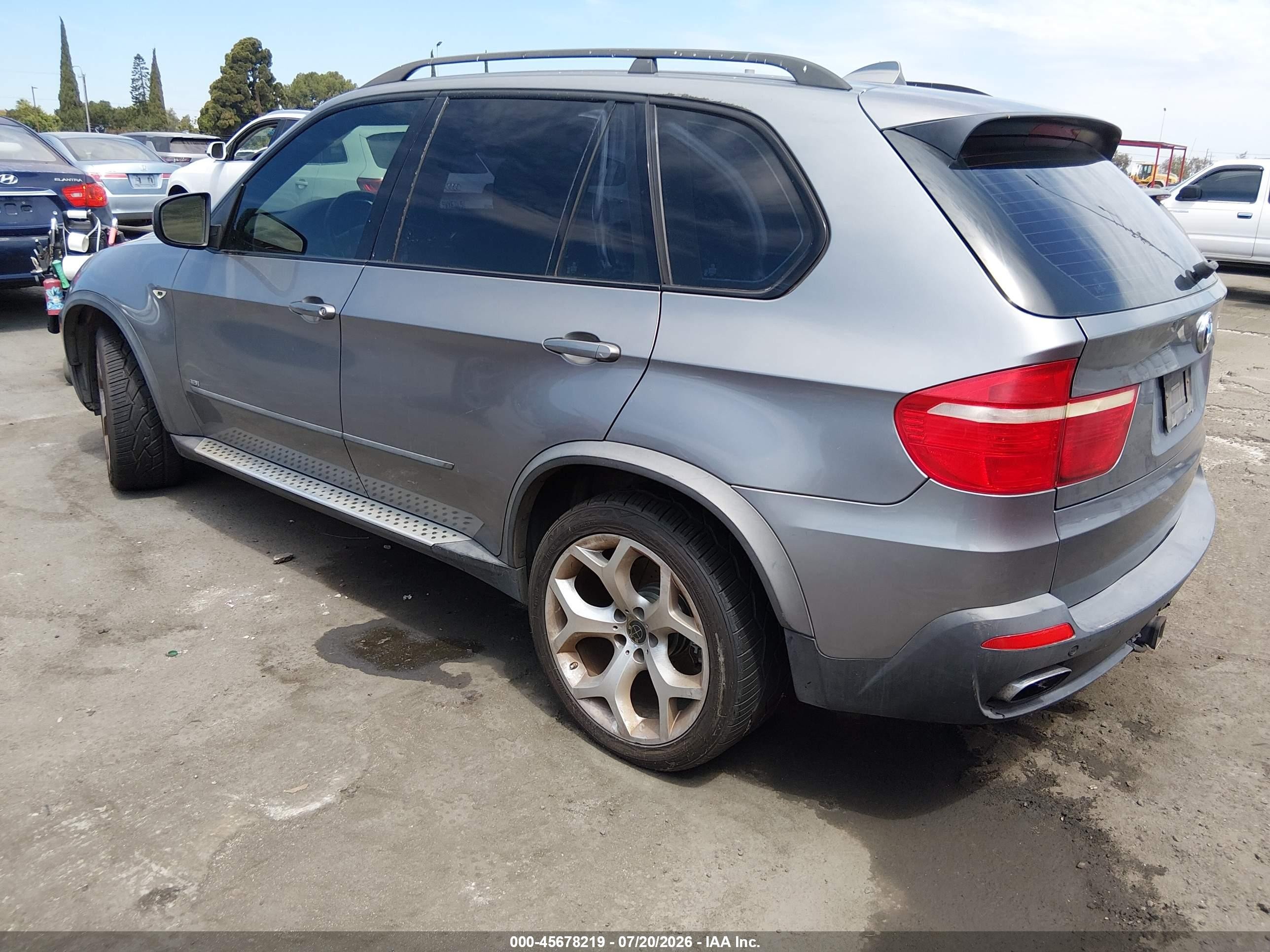 2007 Bmw X5 4.8i Gray vin: 5UXFE835X7LZ43036