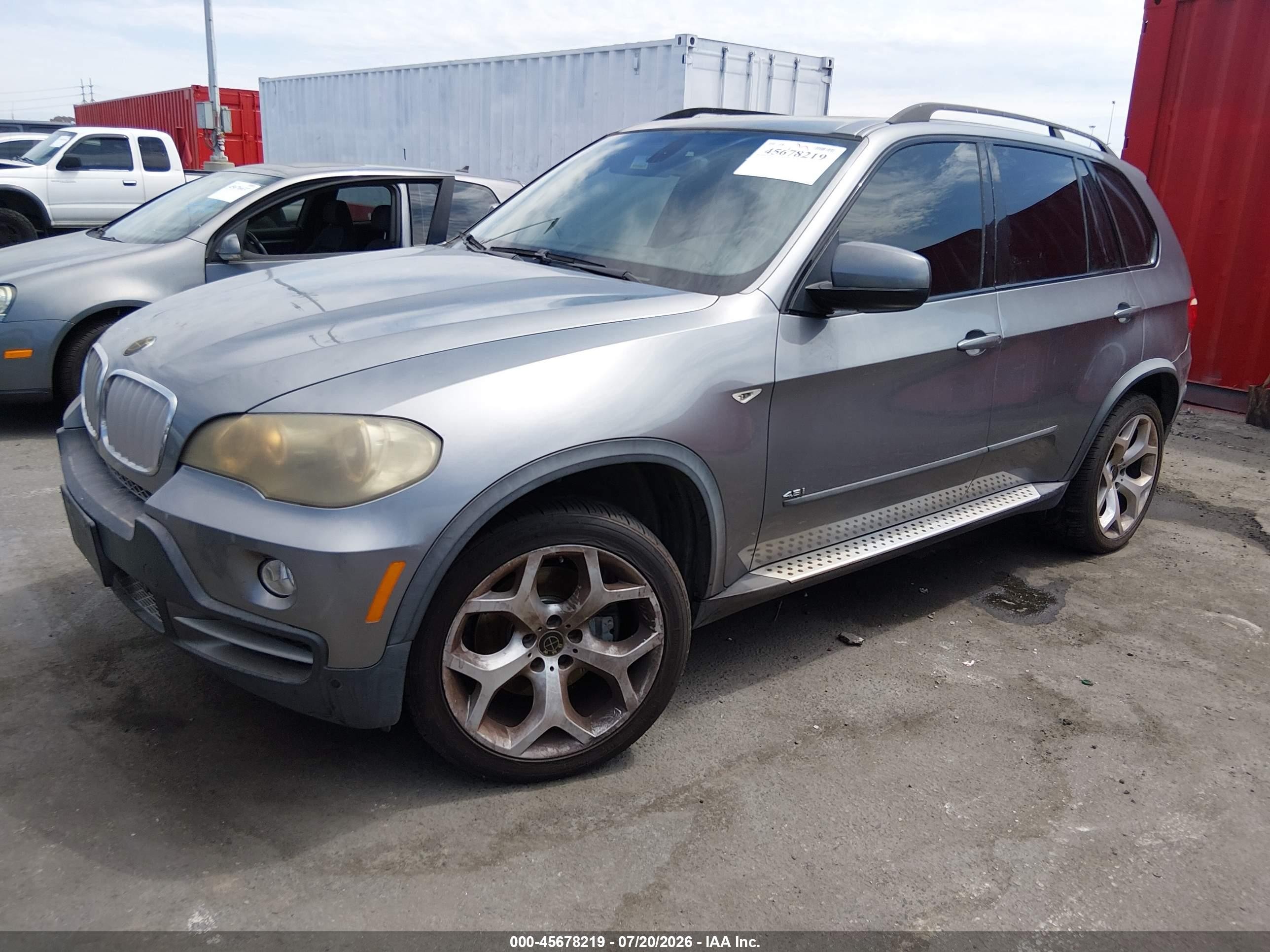 2007 Bmw X5 4.8i Gray vin: 5UXFE835X7LZ43036