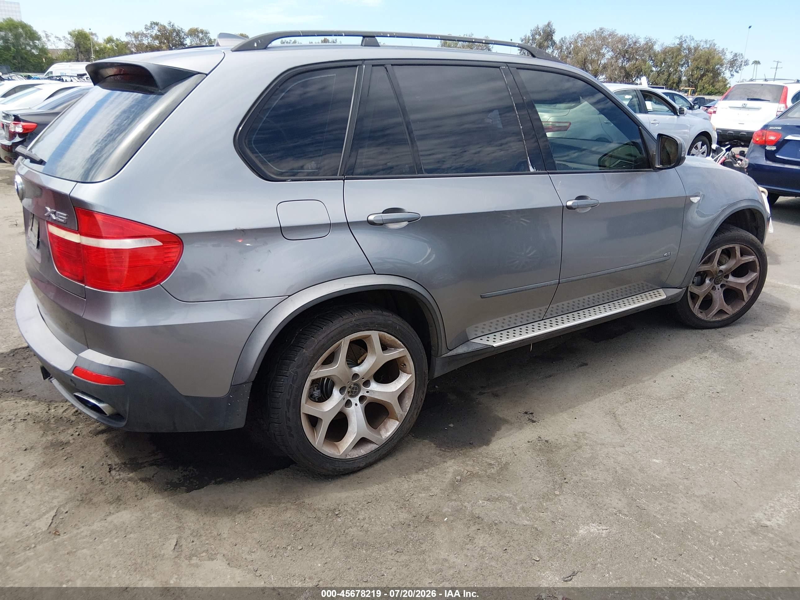 2007 Bmw X5 4.8i Gray vin: 5UXFE835X7LZ43036