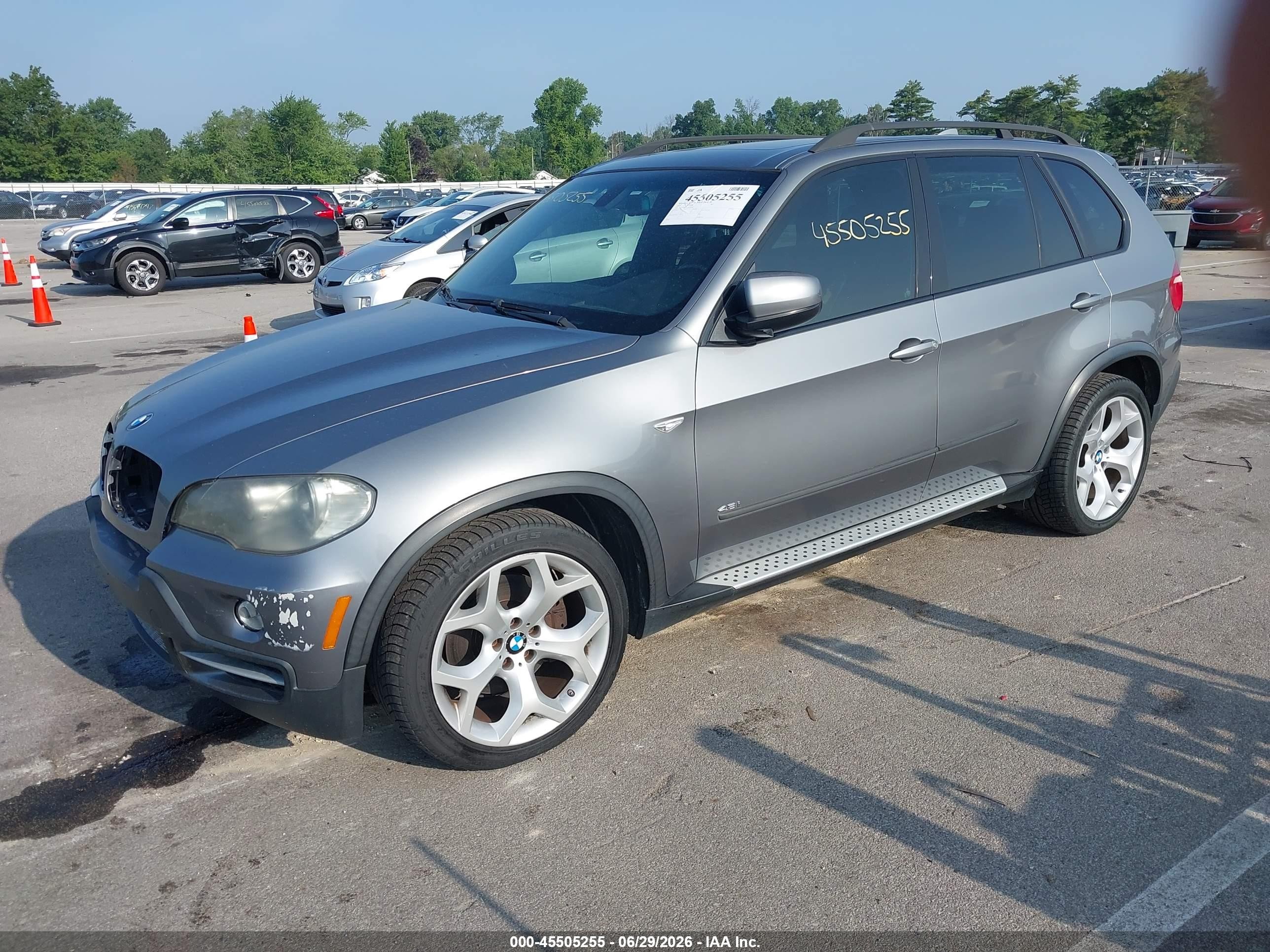 2007 Bmw X5 4.8i Серый vin: 5UXFE835X7LZ46583