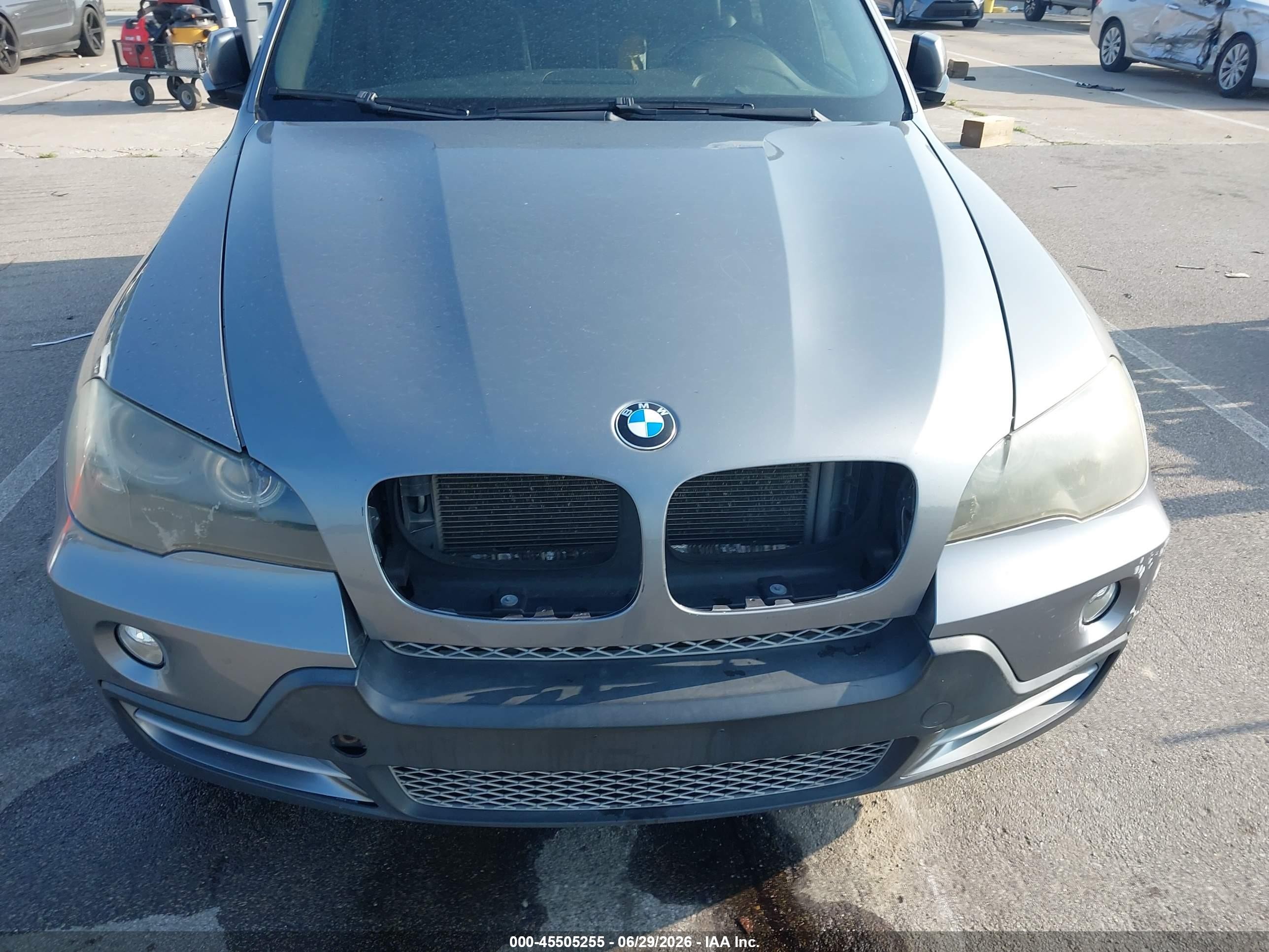 2007 Bmw X5 4.8i Серый vin: 5UXFE835X7LZ46583