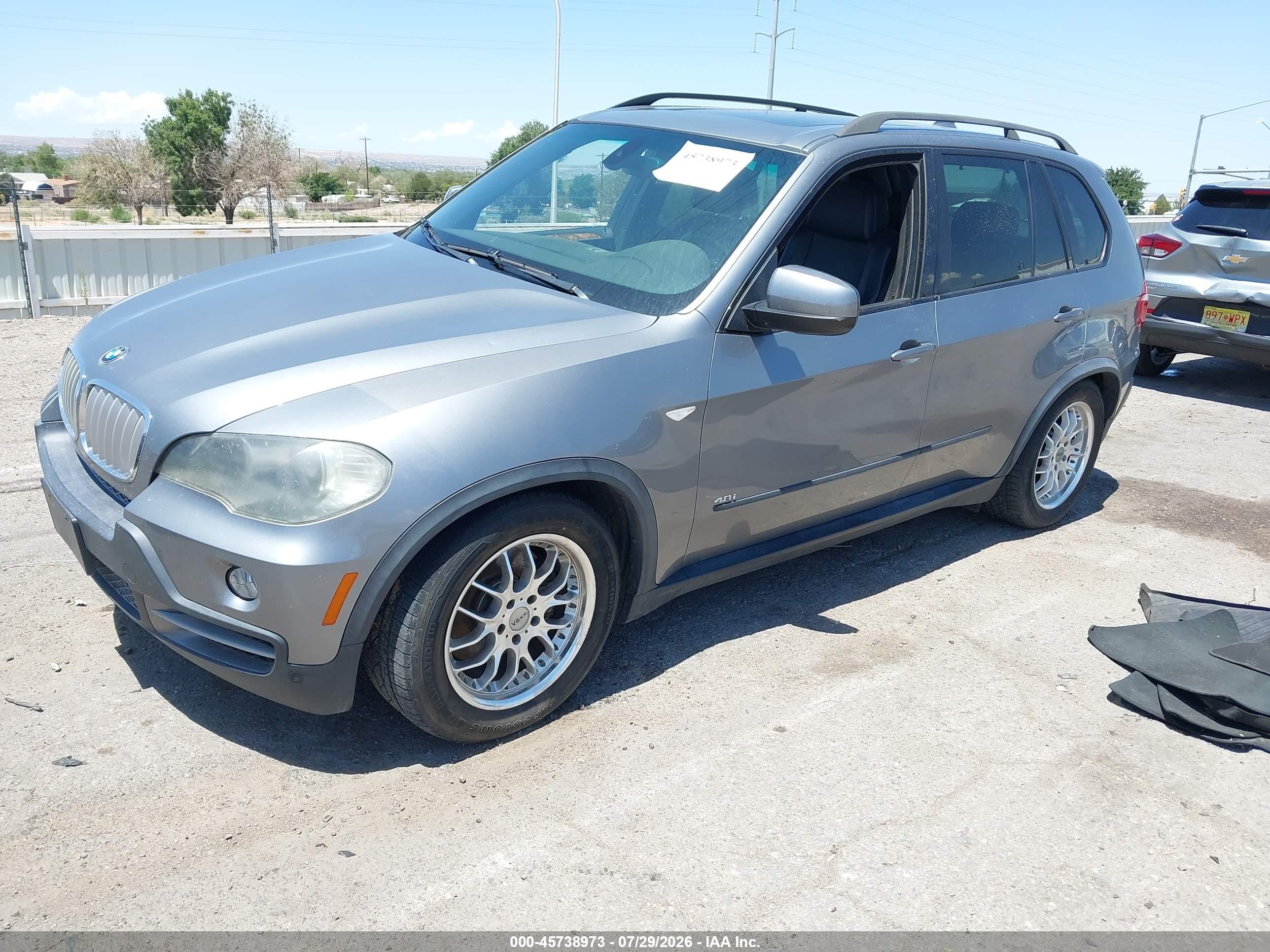 2008 Bmw X5 4.8i Silver vin: 5UXFE835X8L163412