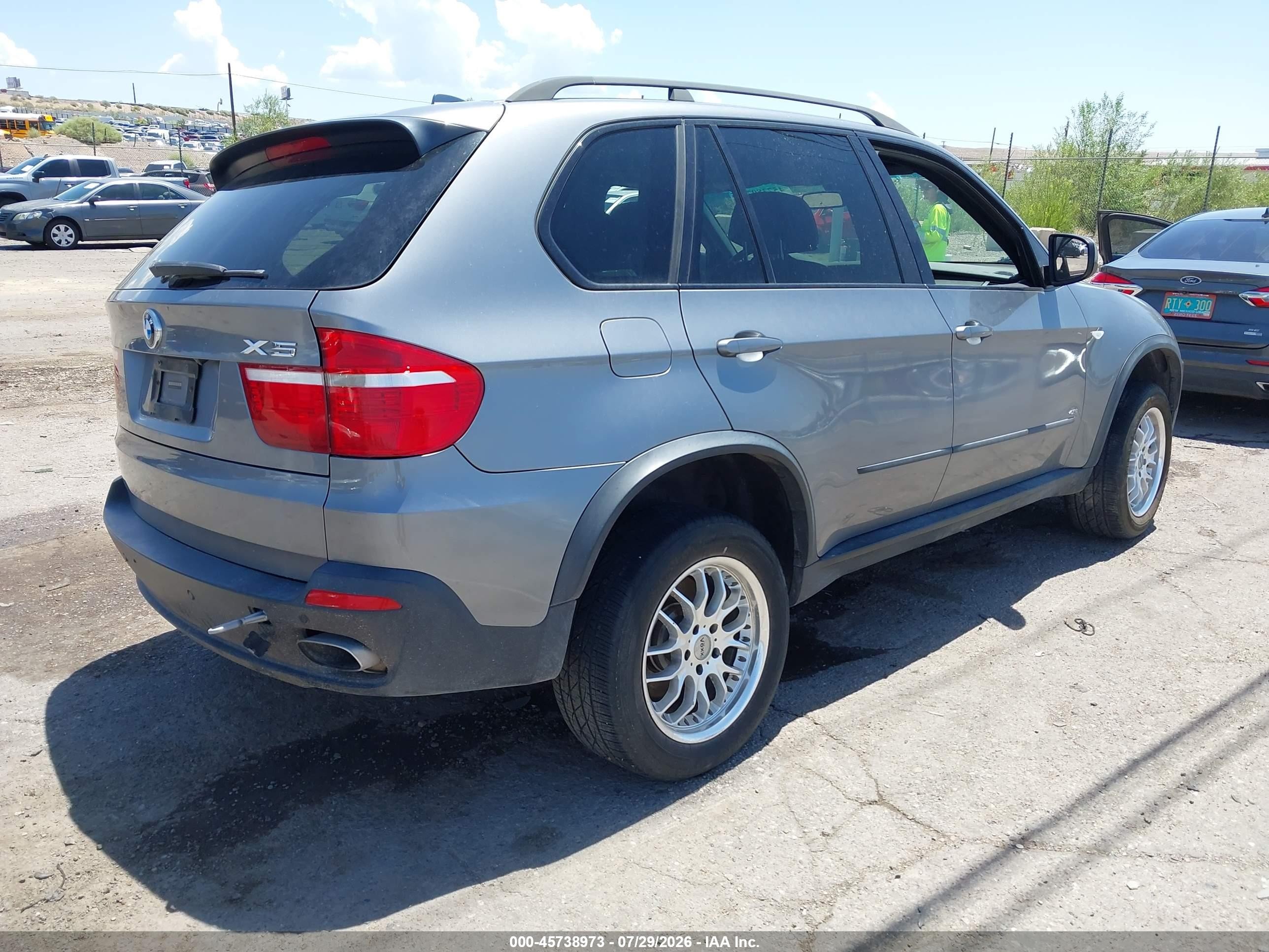 2008 Bmw X5 4.8i Silver vin: 5UXFE835X8L163412