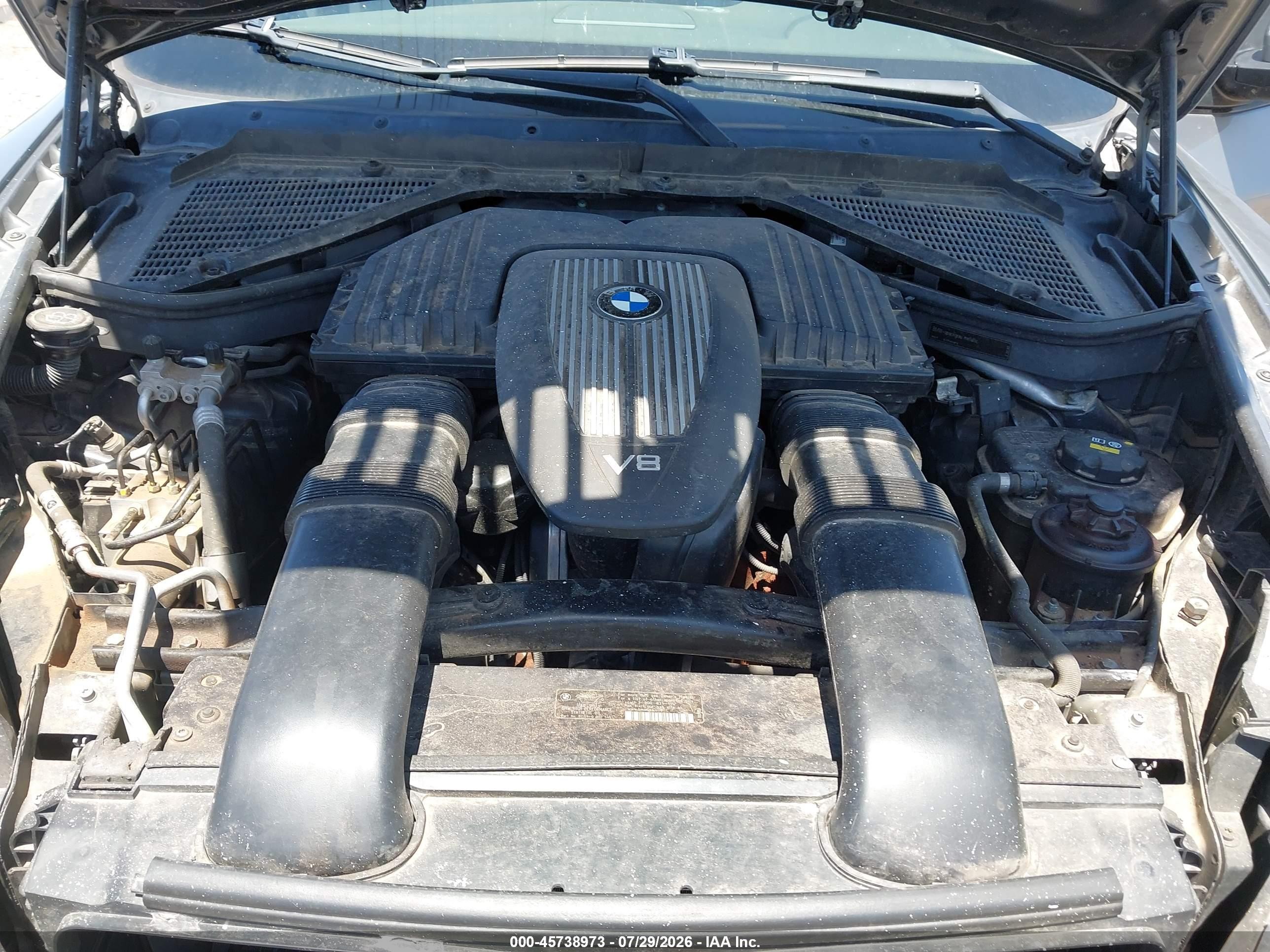 2008 Bmw X5 4.8i Silver vin: 5UXFE835X8L163412