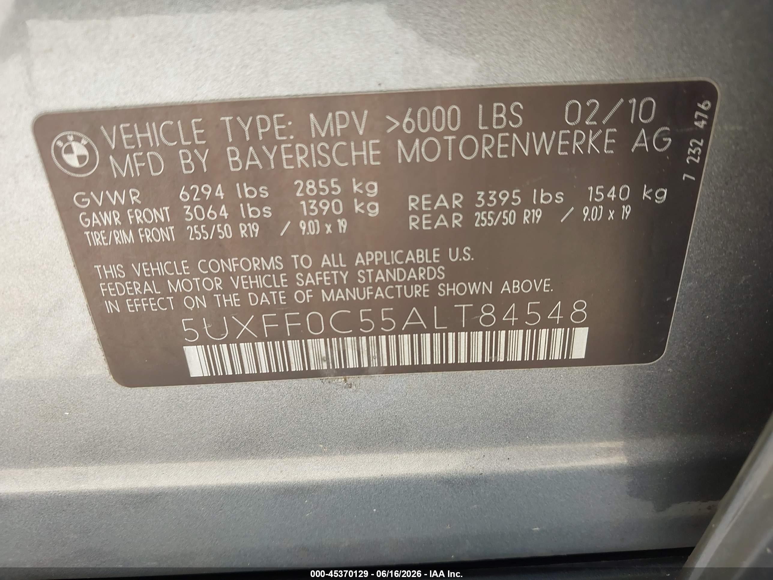 2010 Bmw X5 Xdrive35d Gray vin: 5UXFF0C55ALT84548