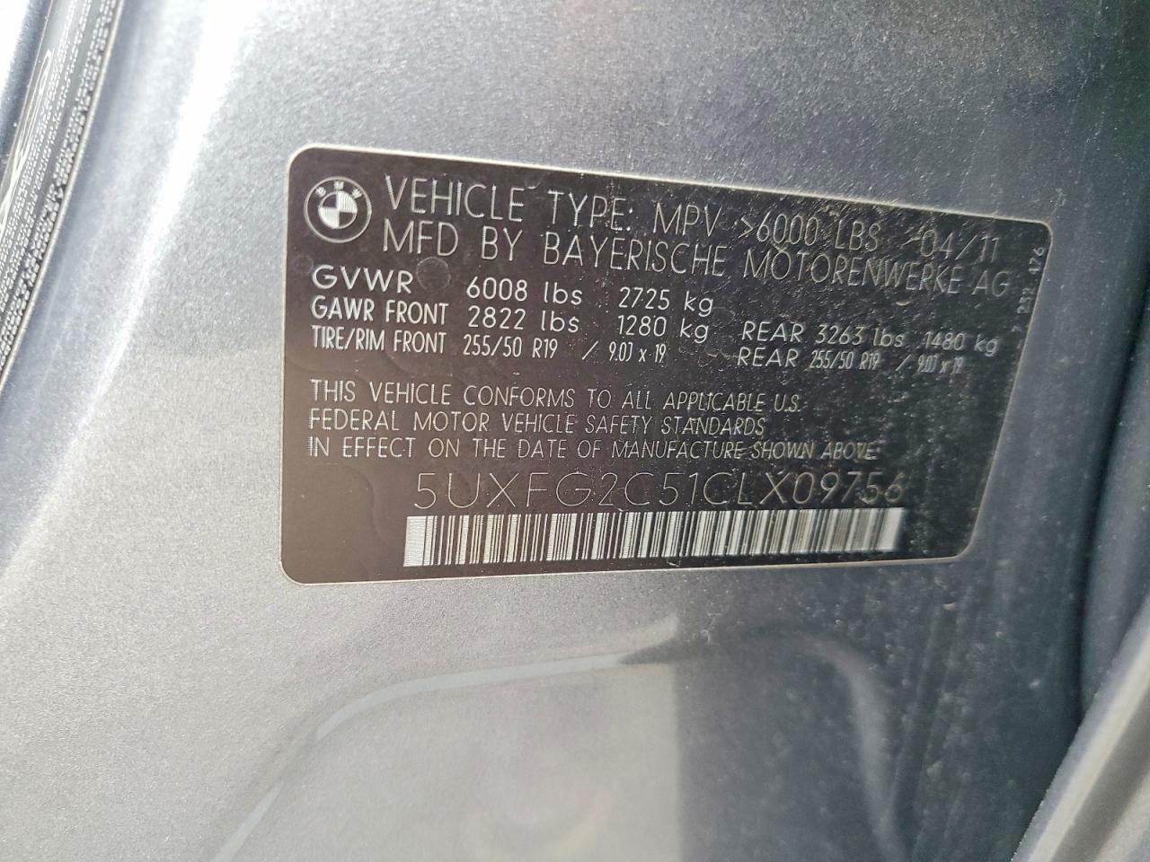 2012 Bmw X6 Xdrive35i Silver vin: 5UXFG2C51CLX09756