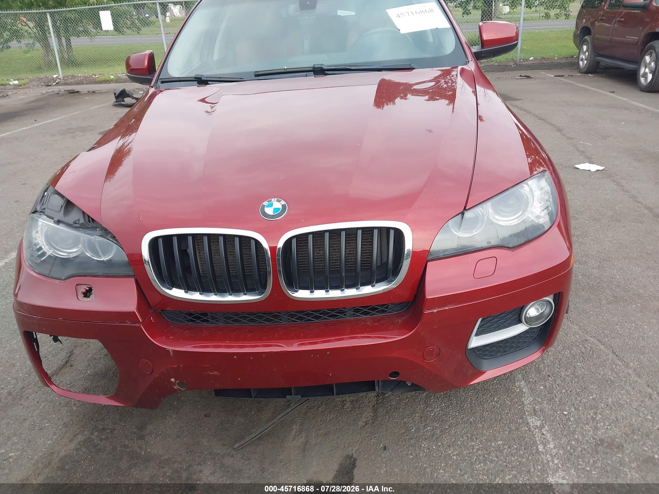 2013 Bmw X6 Xdrive35i Red vin: 5UXFG2C52DL784242