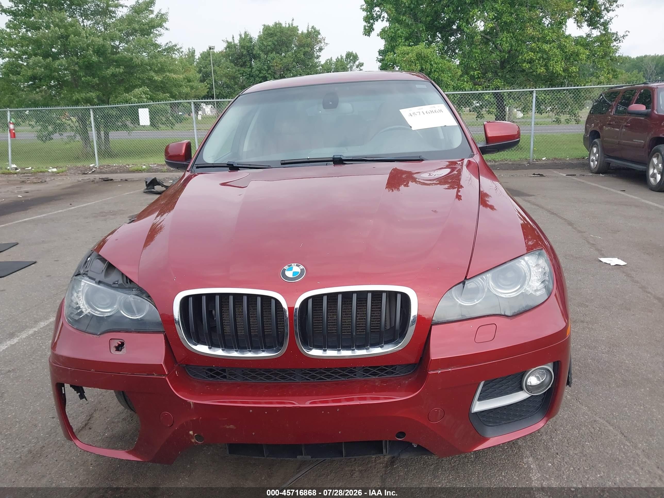 2013 Bmw X6 Xdrive35i Red vin: 5UXFG2C52DL784242