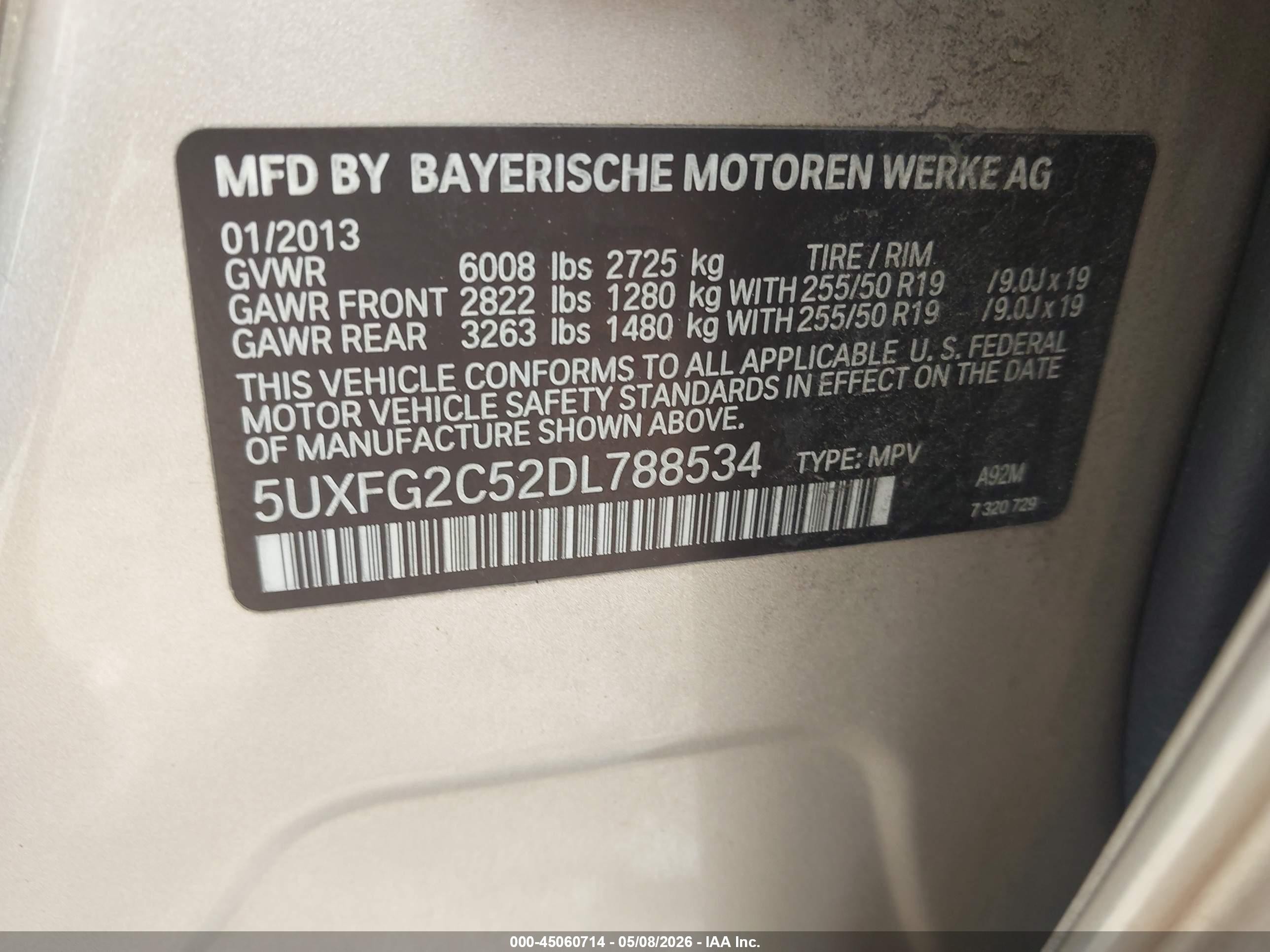2013 Bmw X6 Xdrive35i Champagne vin: 5UXFG2C52DL788534
