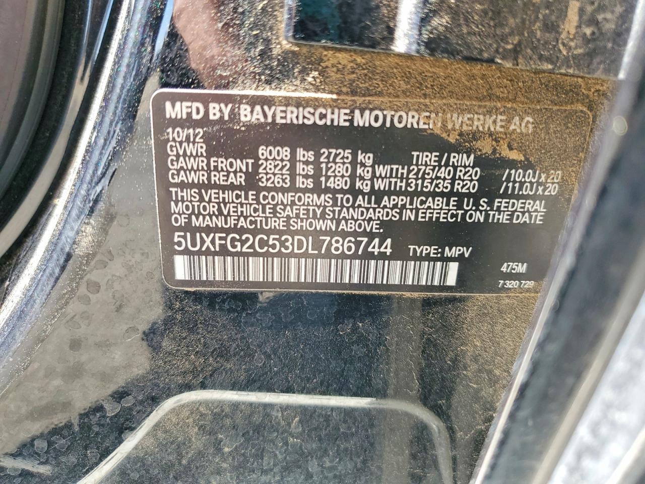 2013 Bmw X6 Xdrive35i Black vin: 5UXFG2C53DL786744