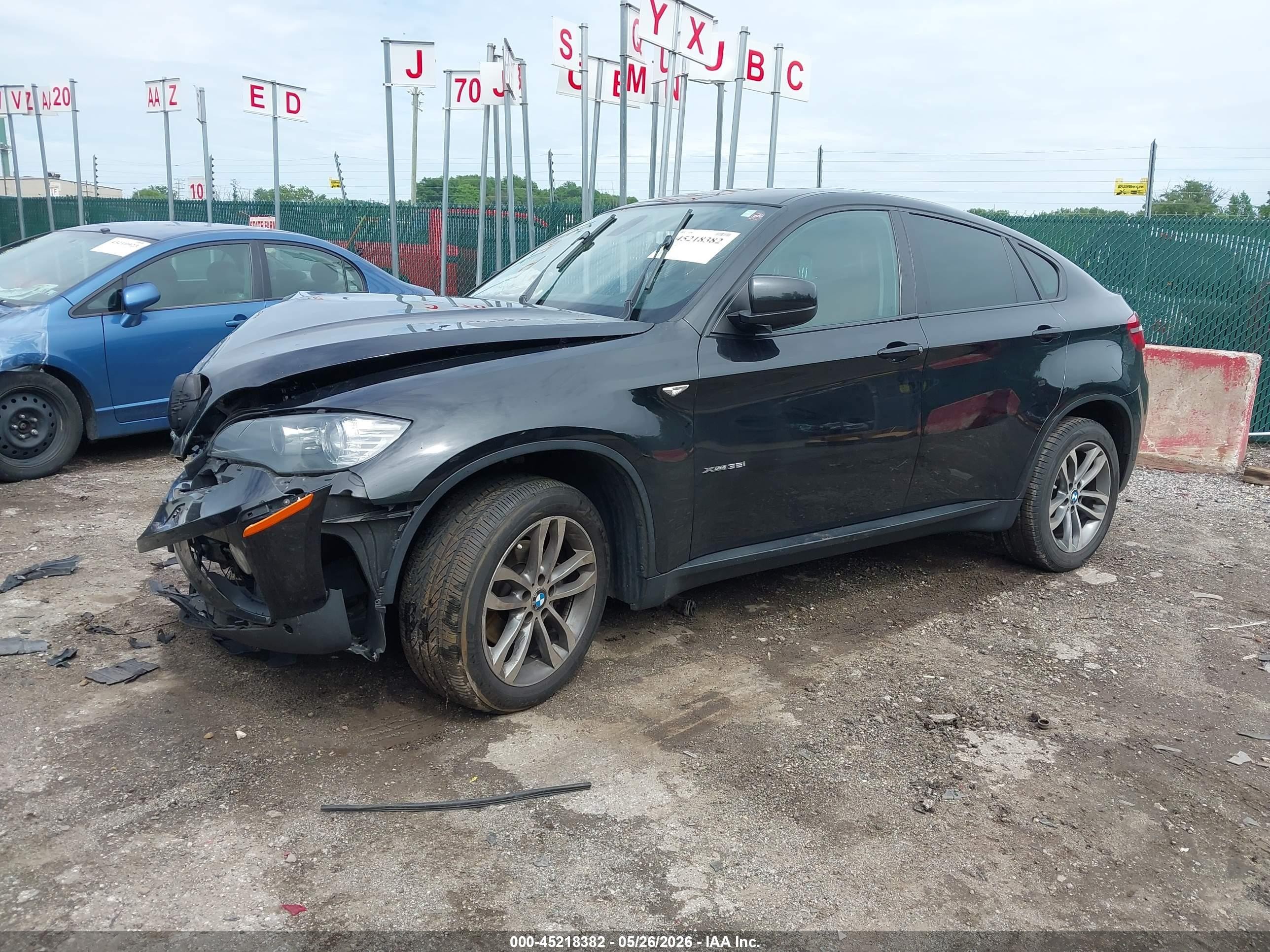 2014 Bmw X6 Xdrive35i Black vin: 5UXFG2C53E0C43917