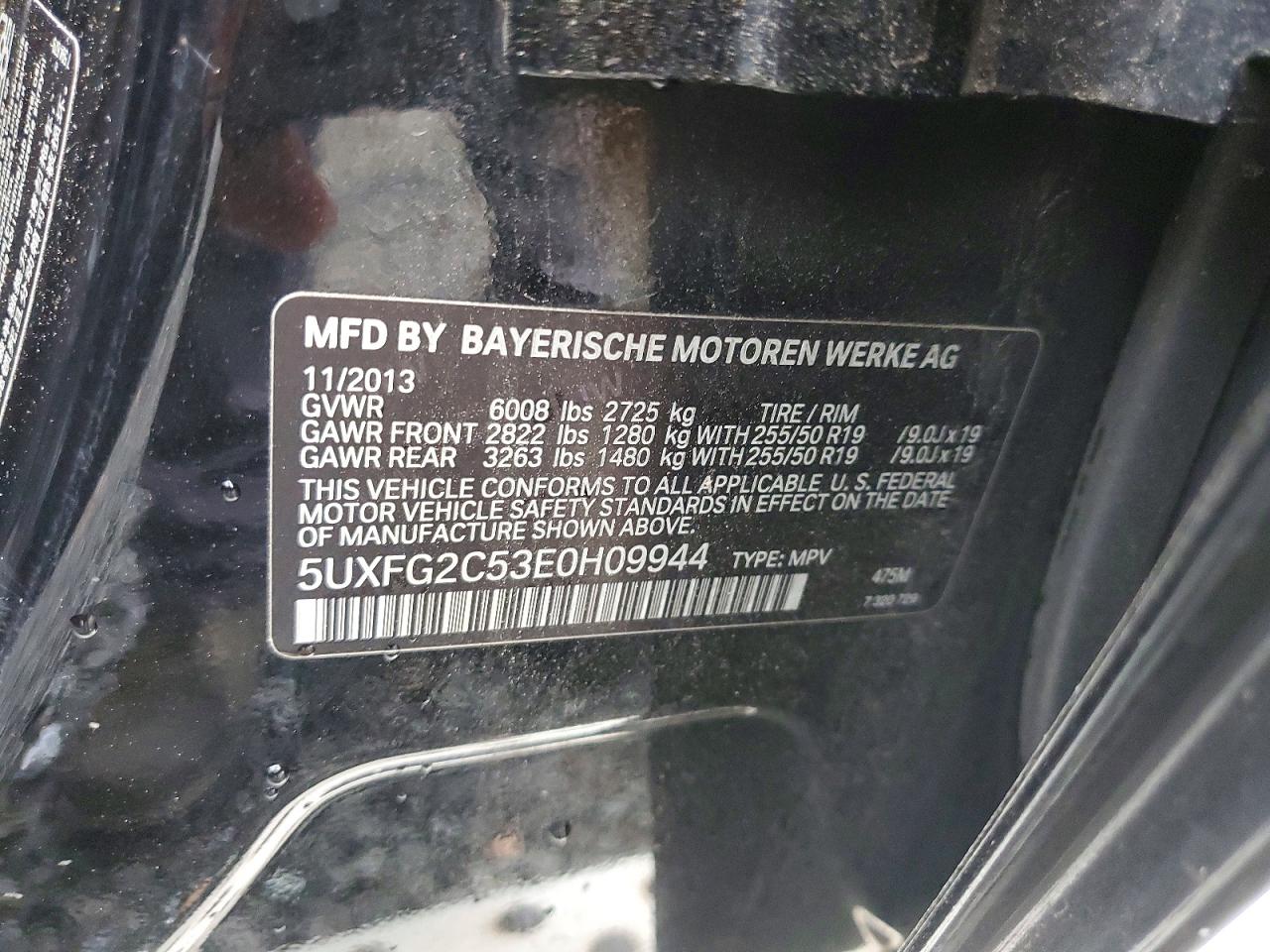 2014 Bmw X6 Xdrive35i Черный vin: 5UXFG2C53E0H09944